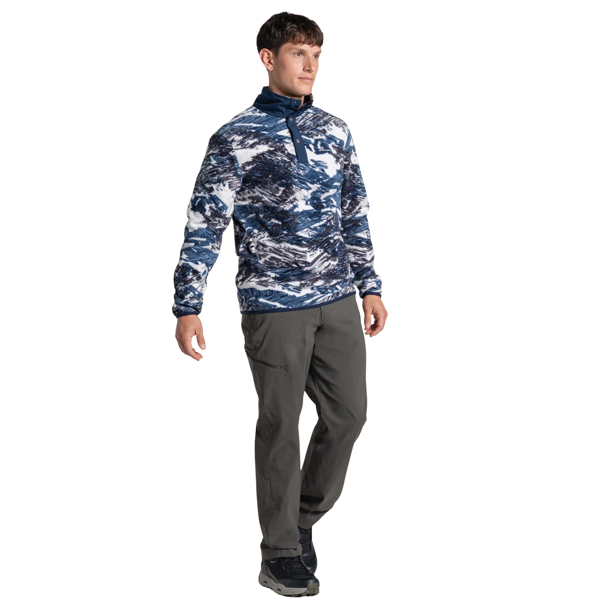 Craghoppers Men's Dewlish II Overhead Half Snap Fleece Top (Ecru Print) - Image 4