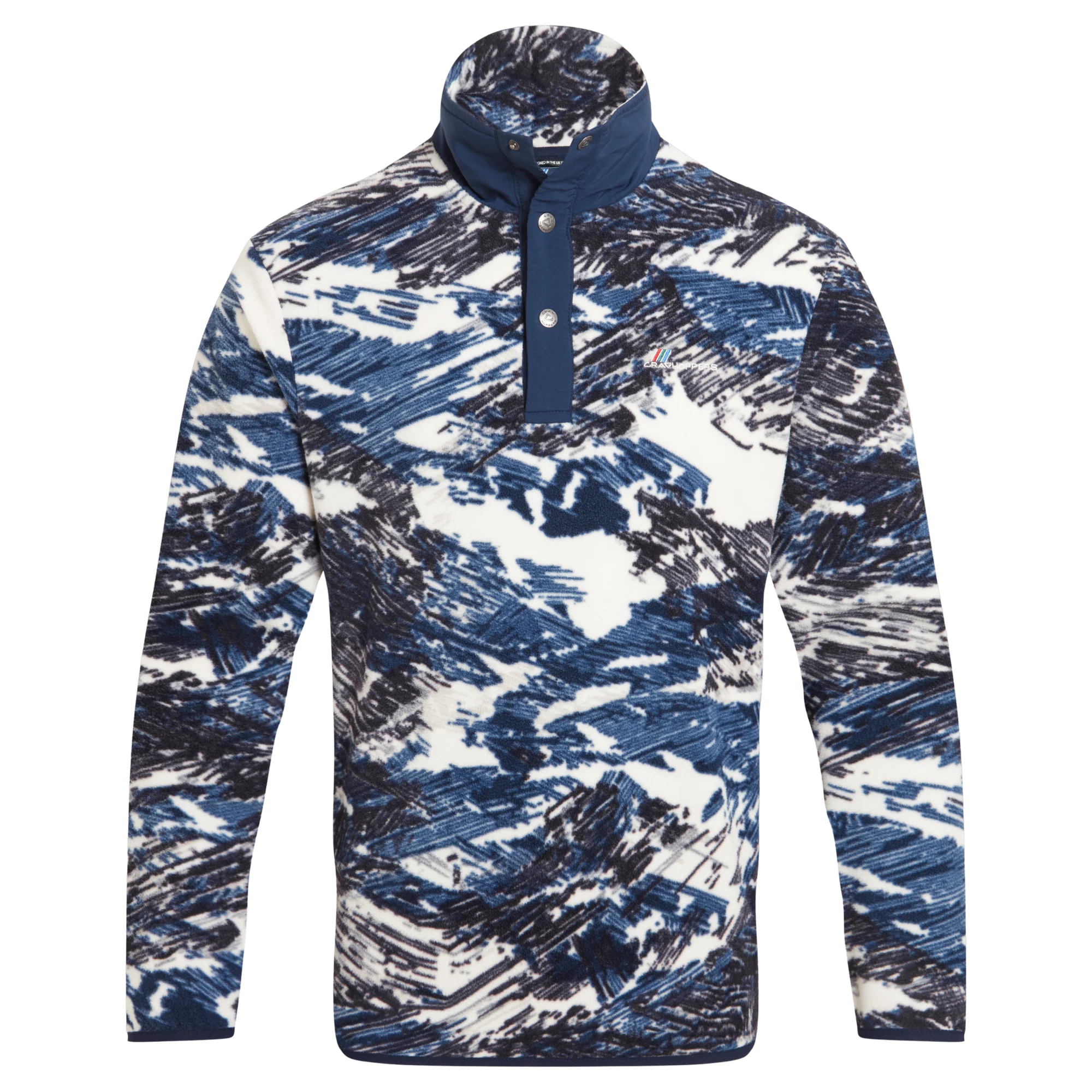 Craghoppers Men's Dewlish II Overhead Half Snap Fleece Top (Ecru Print) - Image 5