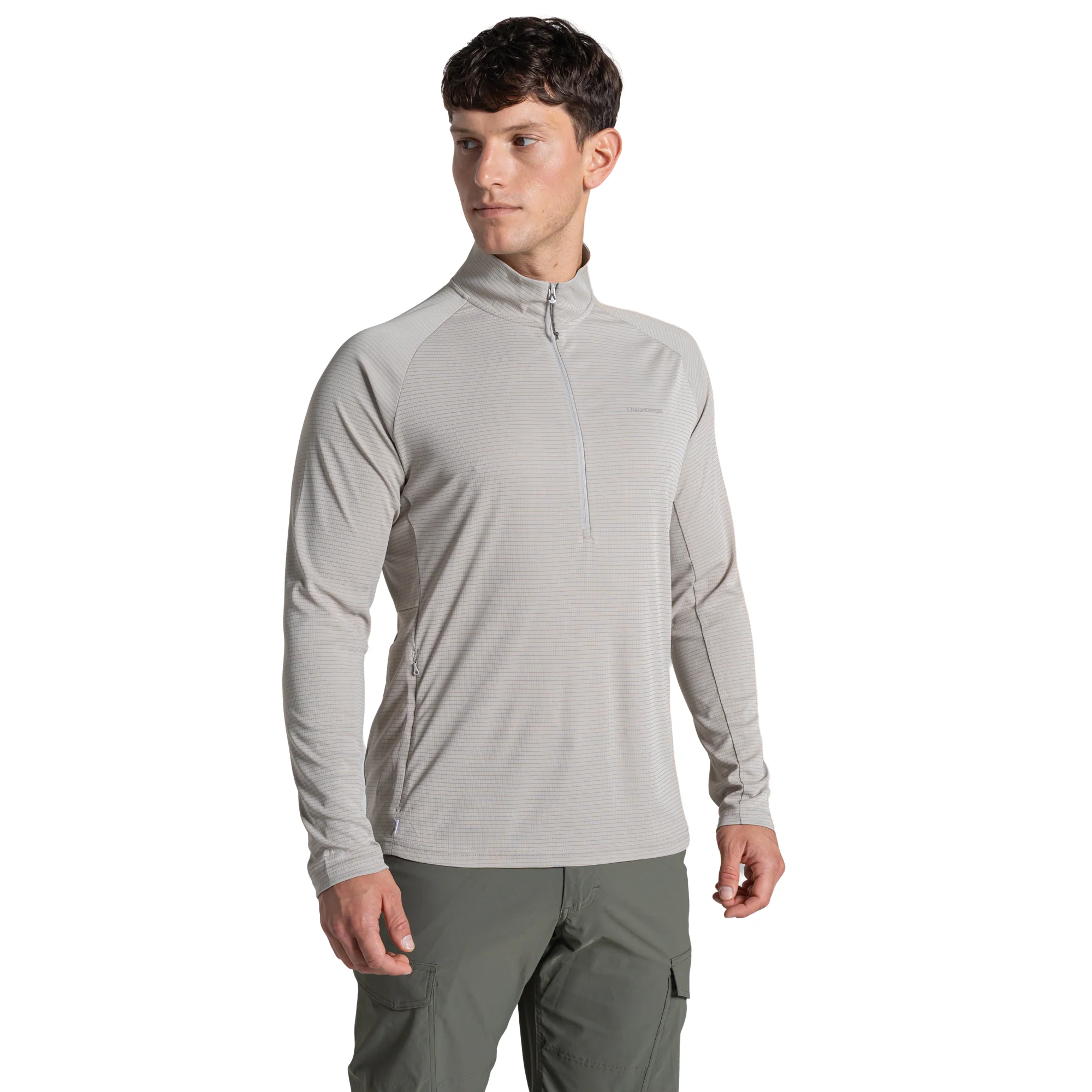 Craghoppers Men's Nosilife SolarShield+ UPF50 Half Zip Technical Top (Parchment)