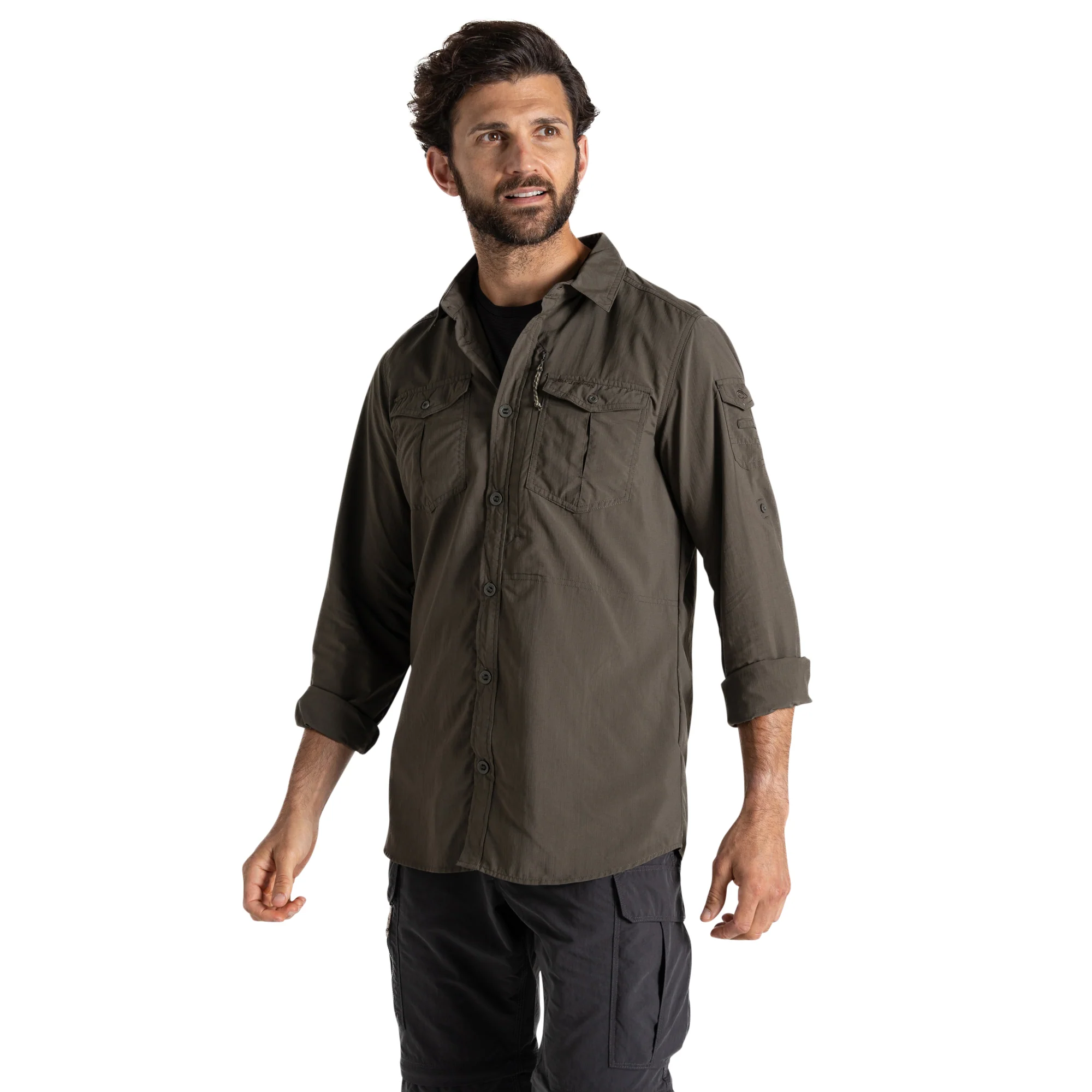Craghoppers Men's Nosilife Adventure III UPF50 Long Sleeve Shirt (Woodland Green)