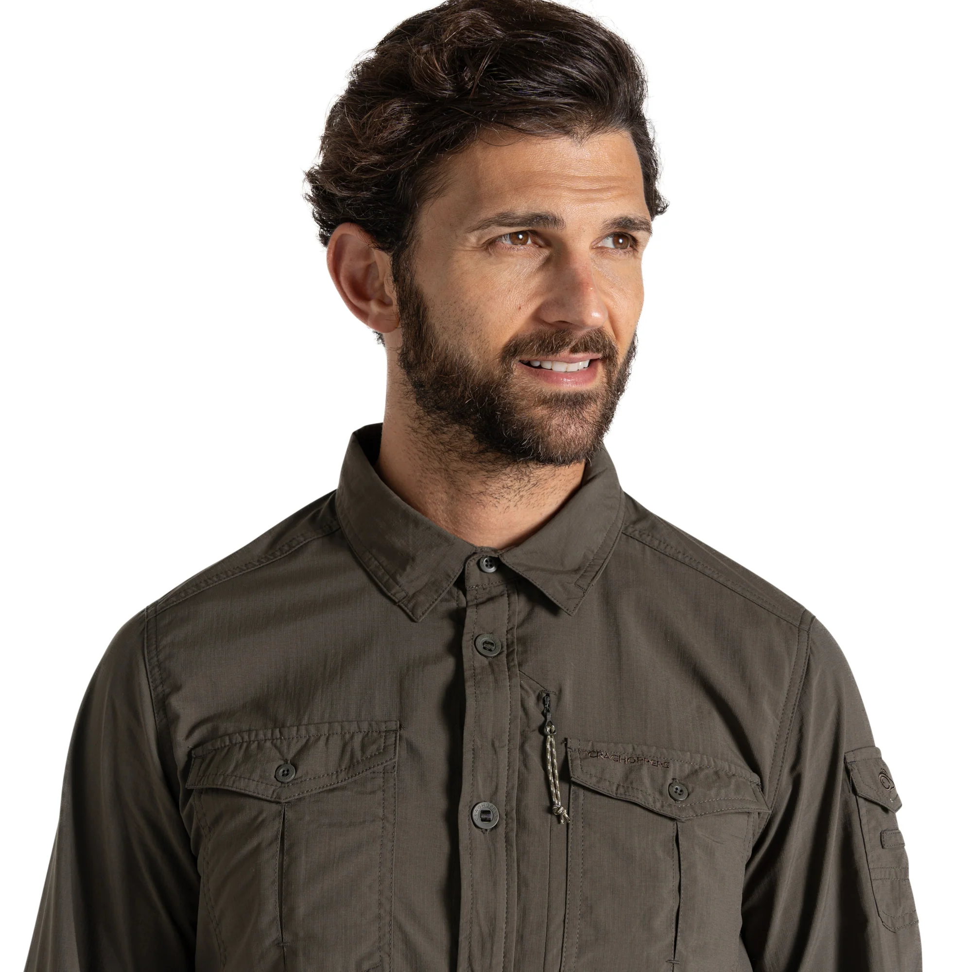 Craghoppers Men's Nosilife Adventure III UPF50 Long Sleeve Shirt (Woodland Green) - Image 4