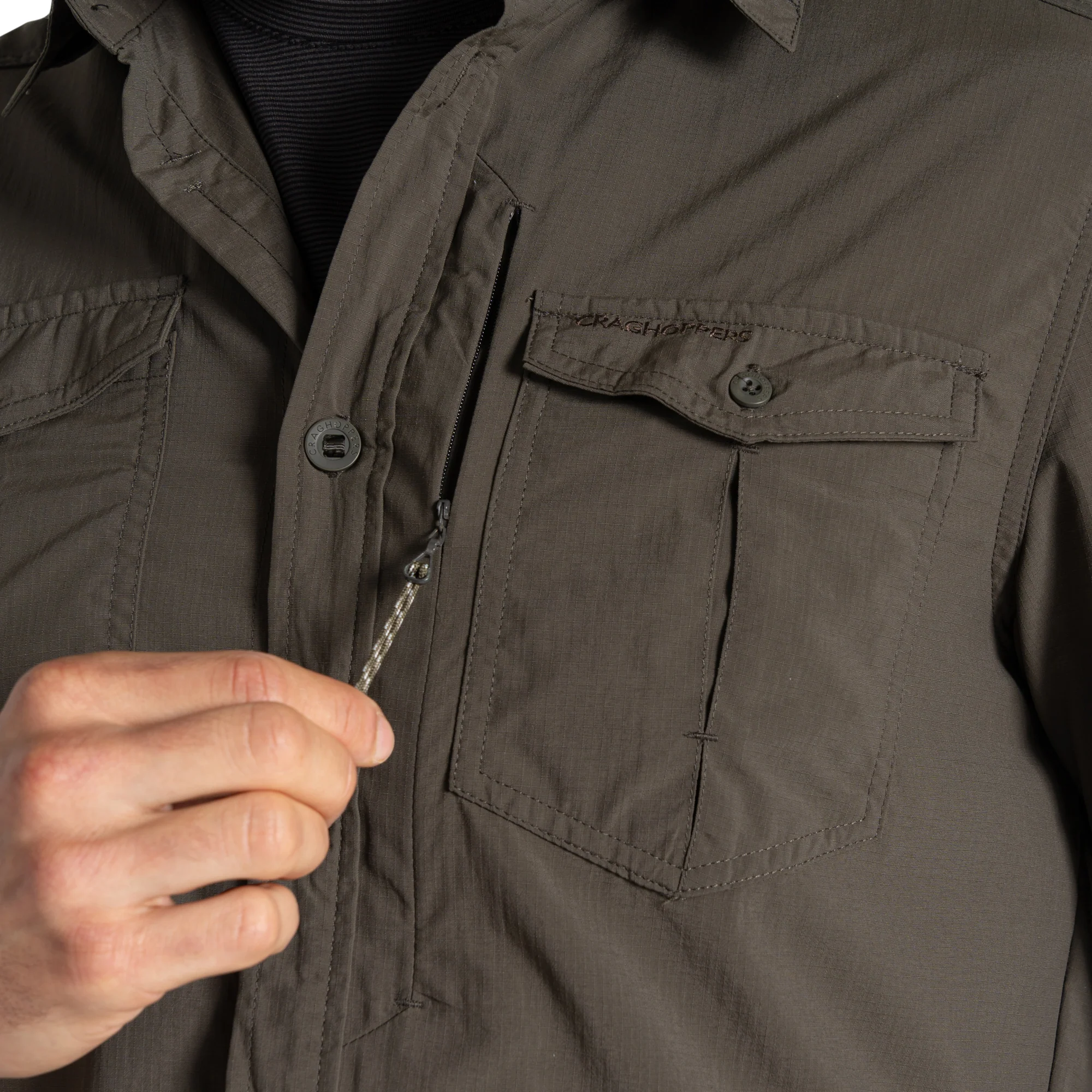 Craghoppers Men's Nosilife Adventure III UPF50 Long Sleeve Shirt (Woodland Green) - Image 6