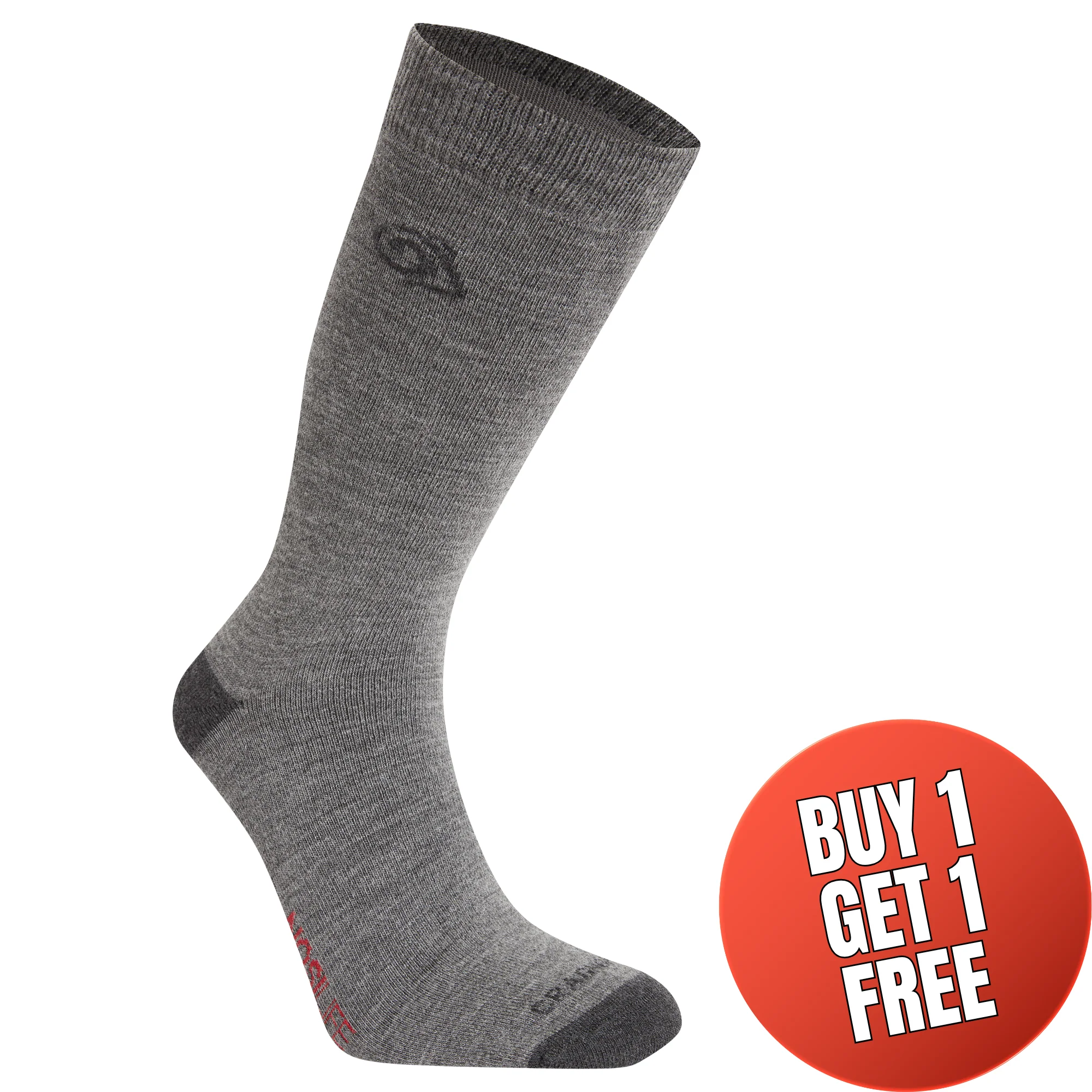 Craghoppers Unisex Nosilife Travel Merino Blend Wool Socks (Coast Grey)