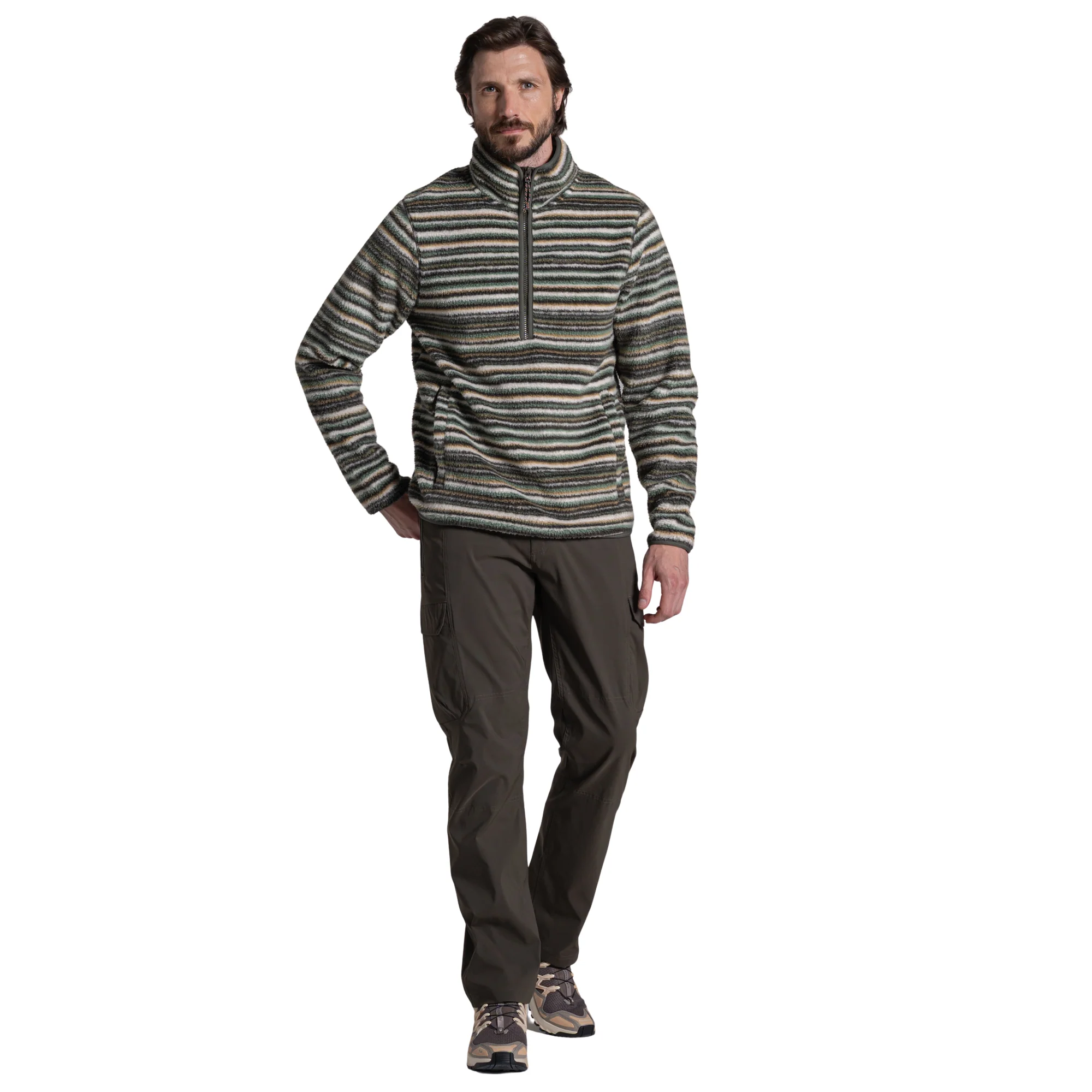 Craghoppers Men's Tatton Half Zip Fleece Top (Woodland Green Print) - Image 5
