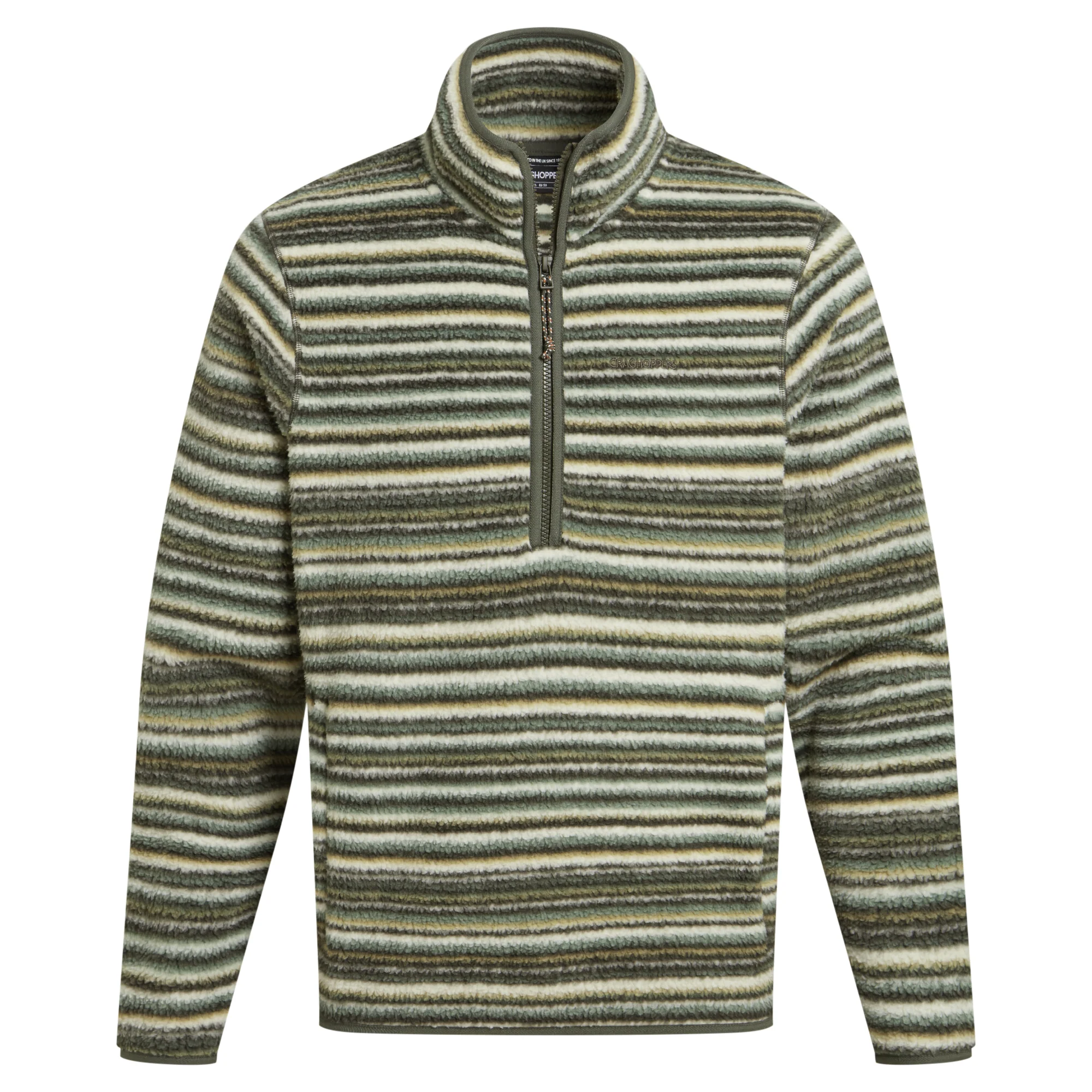 Craghoppers Men's Tatton Half Zip Fleece Top (Woodland Green Print) - Image 6