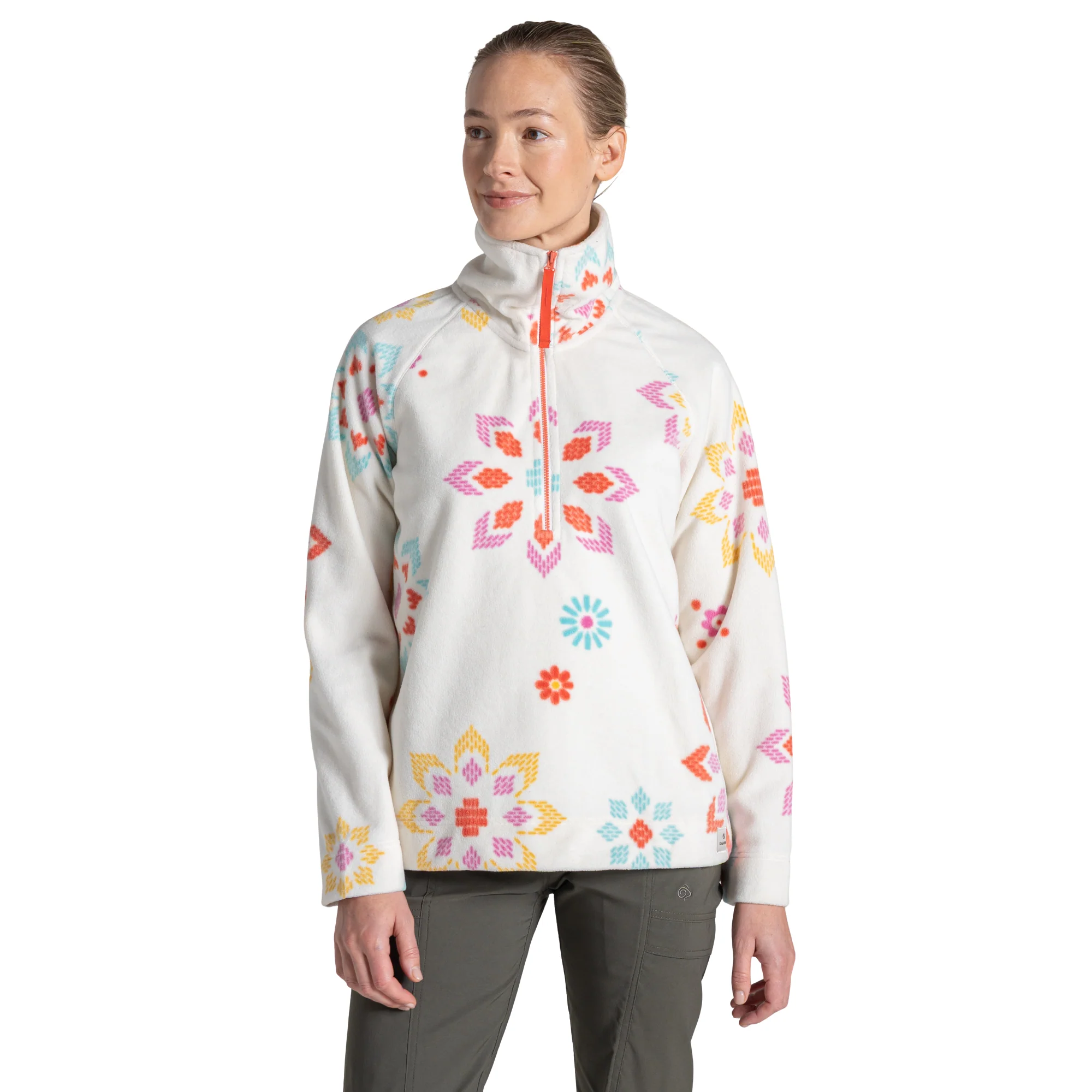 Craghoppers Women's Annjela Half Zip Fleece Top (Floral Print)