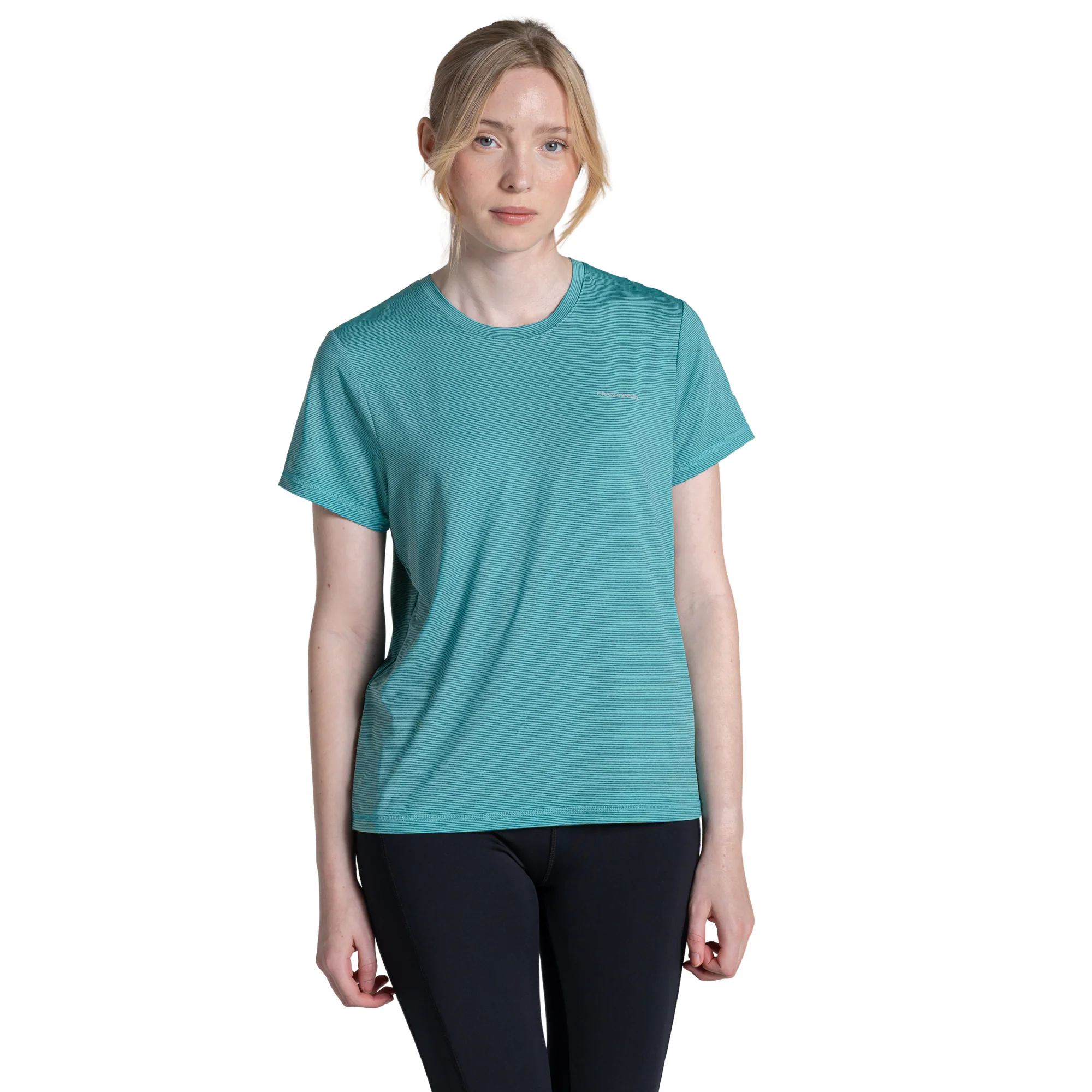 Craghoppers Women's Ellie II Short Sleeve UPF50 Technical Tee (Glazed Aqua)