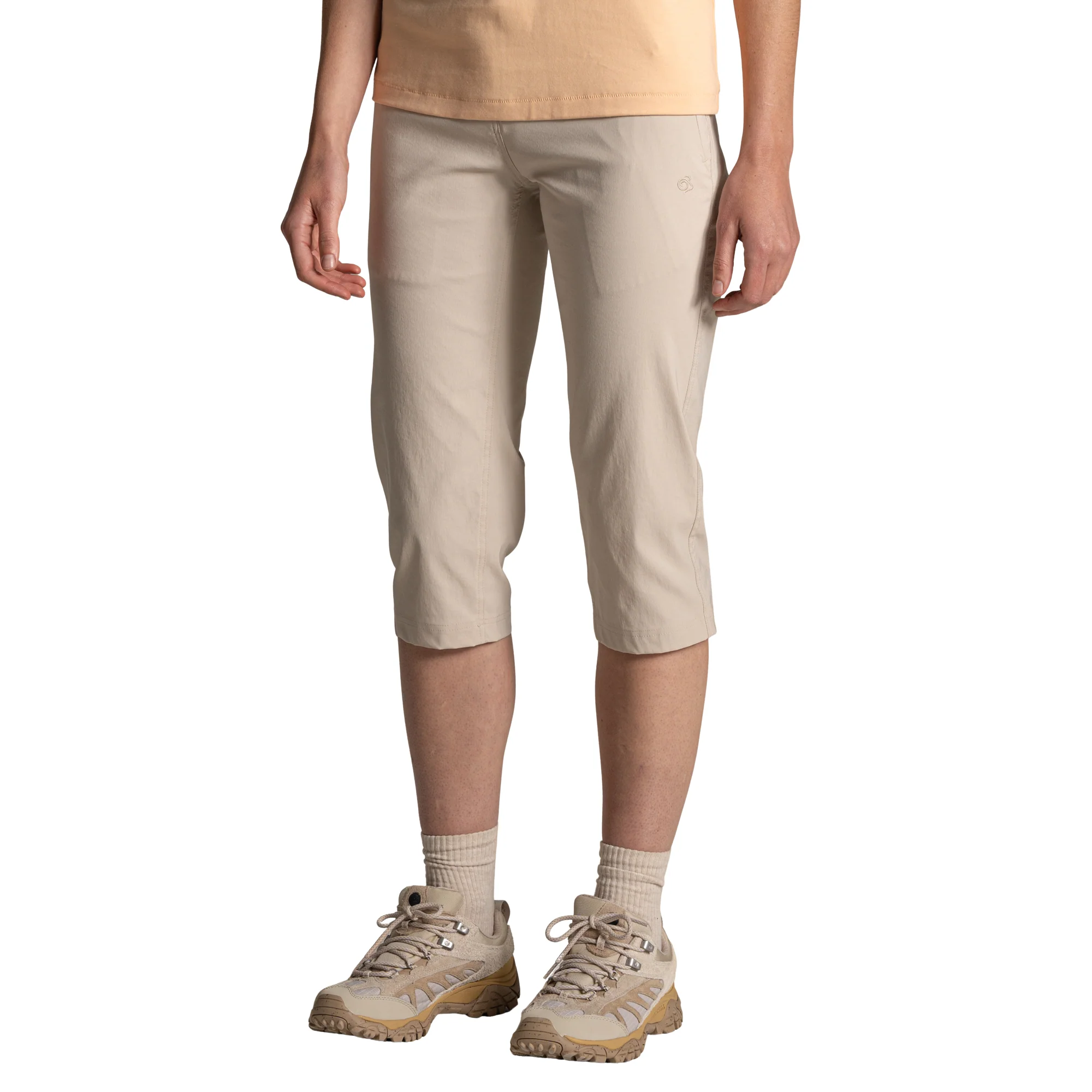 Craghoppers Women's Kiwi Pro III UPF50 Cropped Trousers (Oyster)