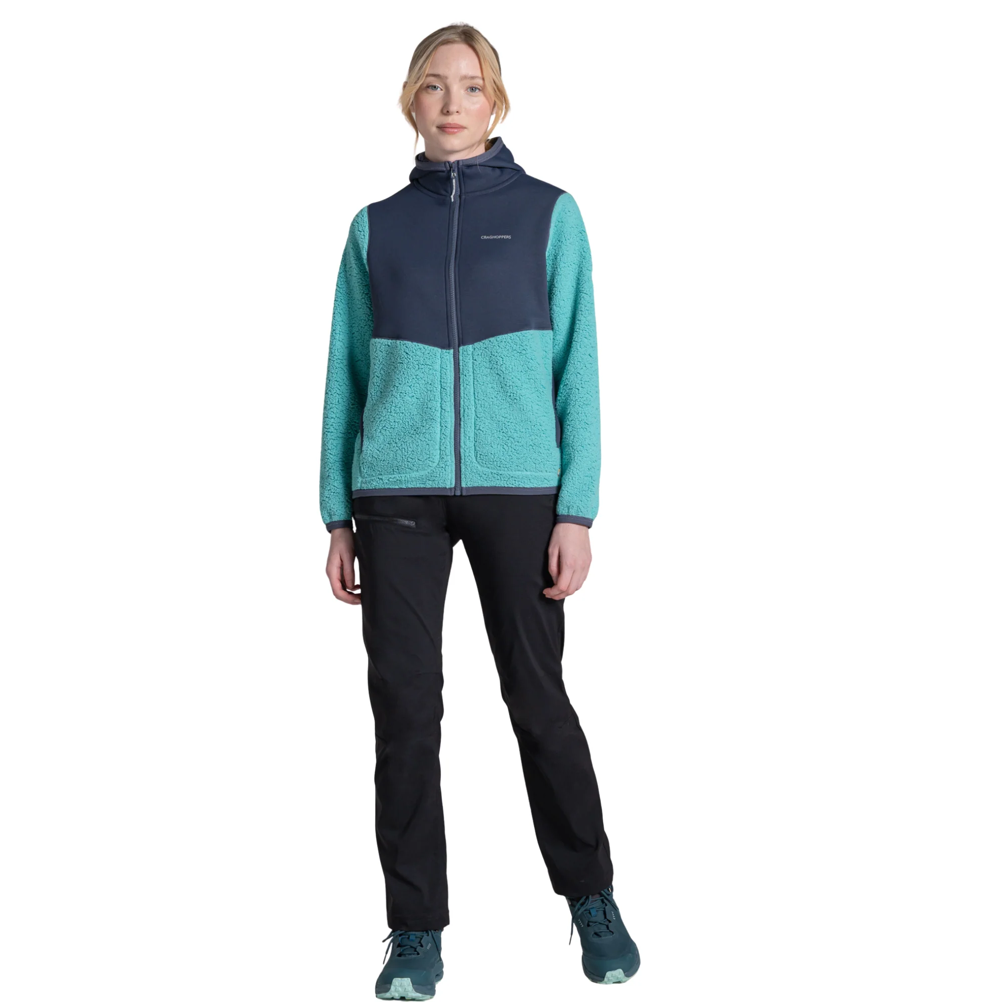 Craghoppers Women's Telesto Hooded Full Zip Fleece (Glazed Aqua/Anthracite) - Image 5