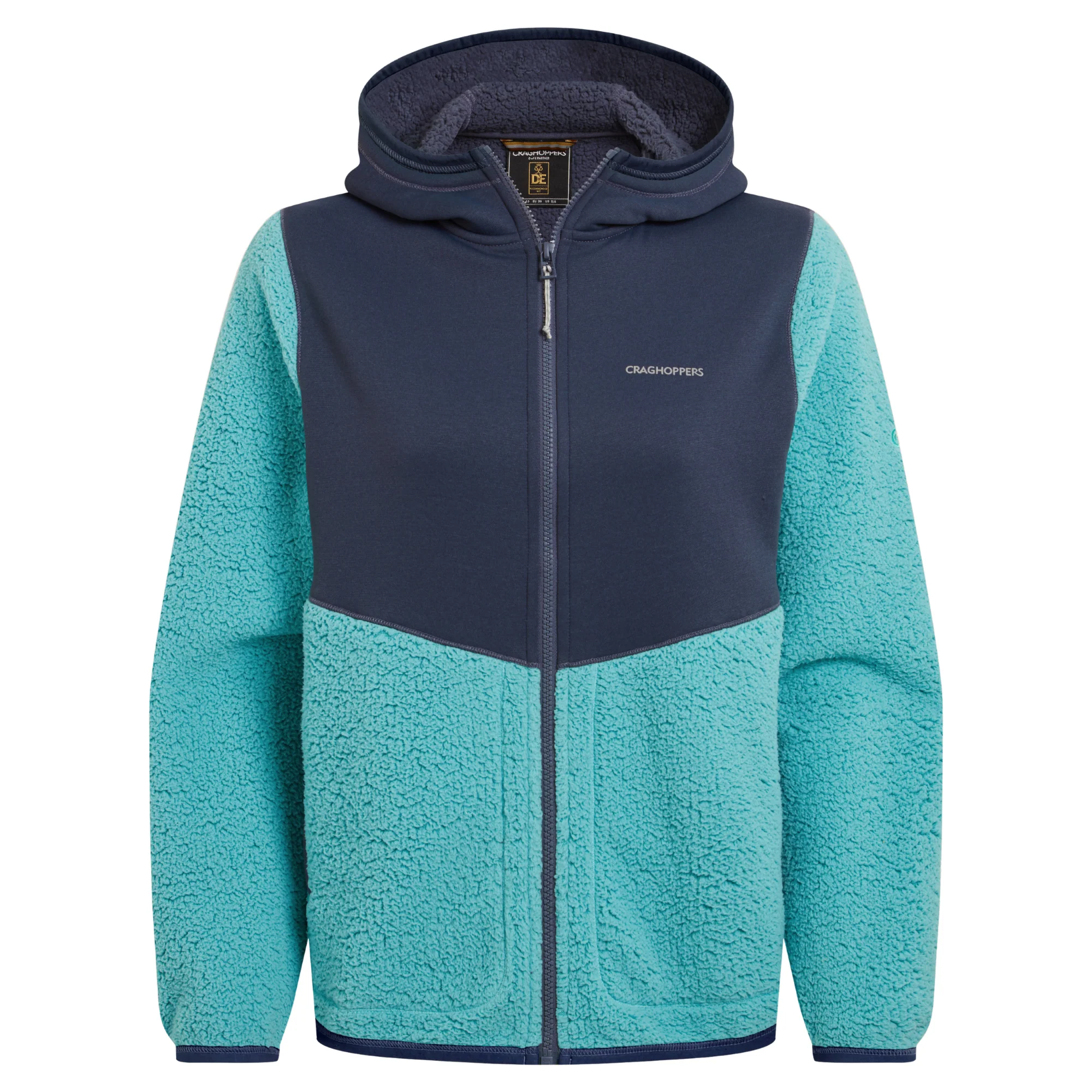 Craghoppers Women's Telesto Hooded Full Zip Fleece (Glazed Aqua/Anthracite) - Image 6