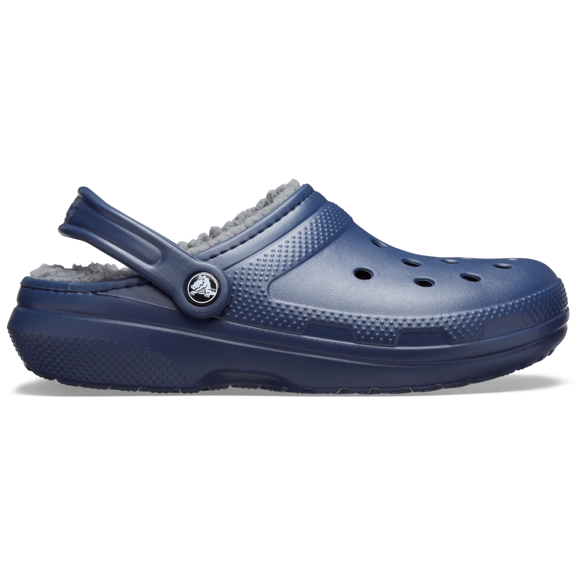 Crocs Unisex Classic Fuzz Lined Clog (Navy/Charcoal) - Image 3