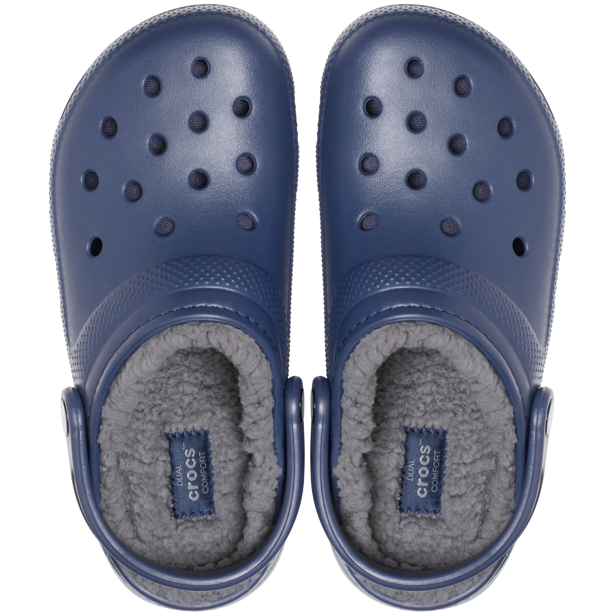 Crocs Unisex Classic Fuzz Lined Clog (Navy/Charcoal) - Image 5