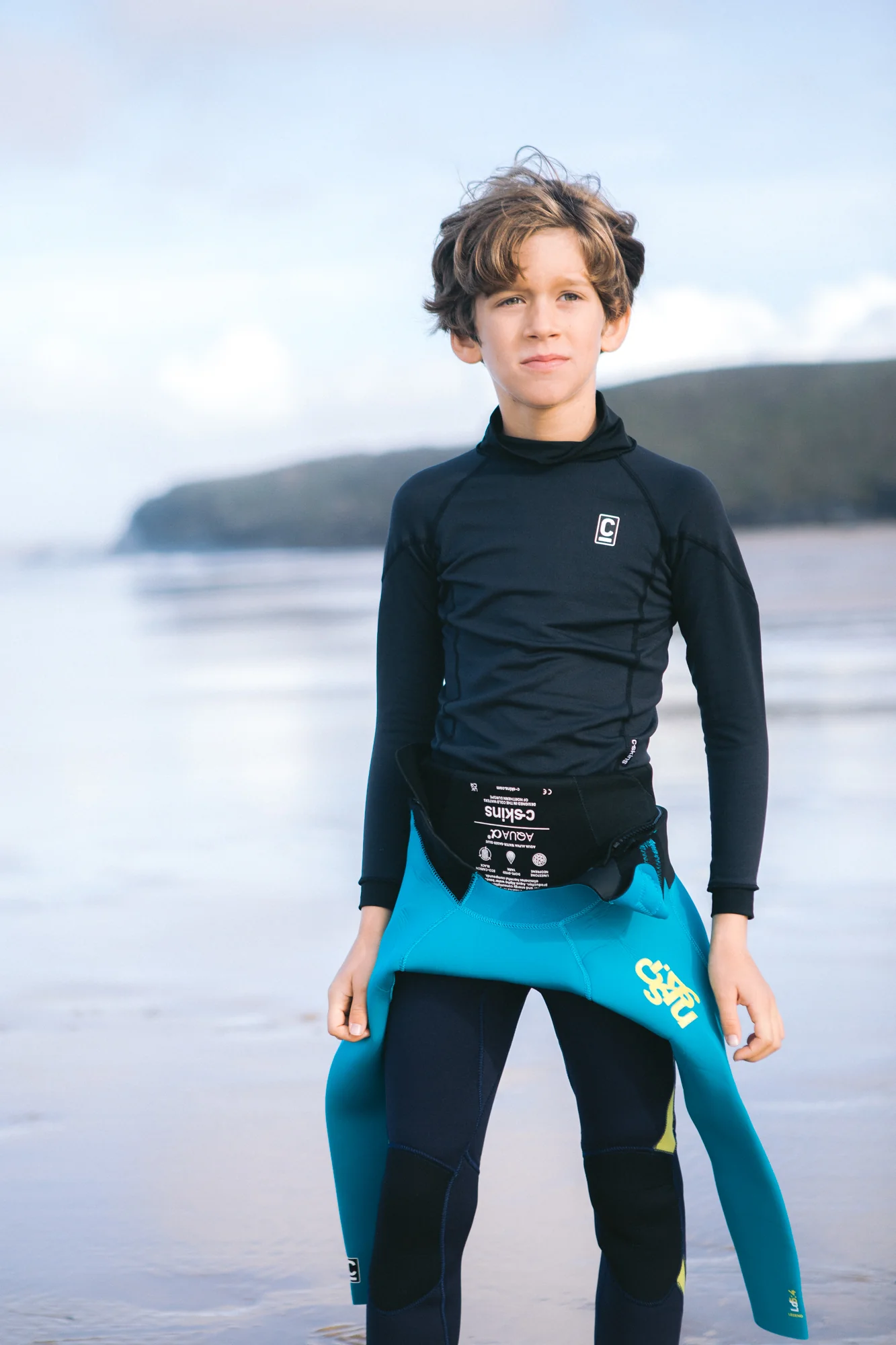 C-Skins Junior HDi Thermal Flatlock Long Sleeve Rash Vest (Black) - Image 4