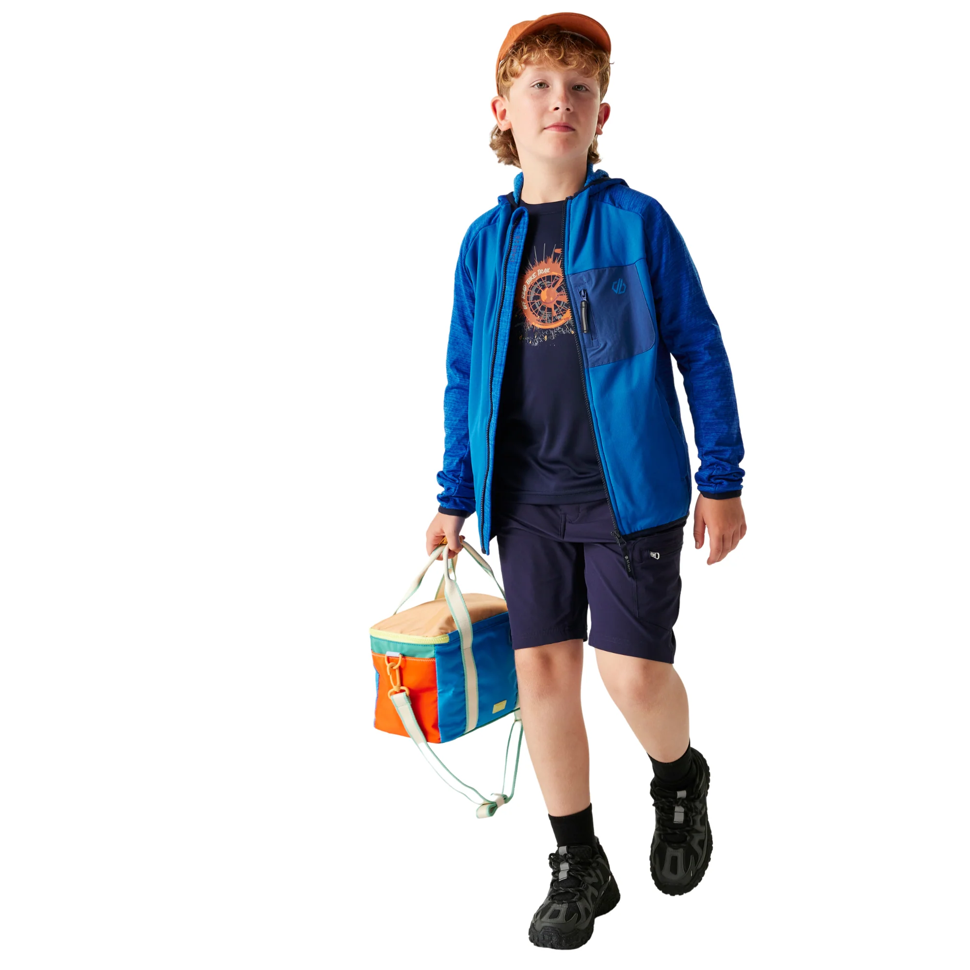 Dare 2B Kids Expedition Midlayer UPF50 Hooded Full Zip Fleece (Oxford Blue) - Image 4