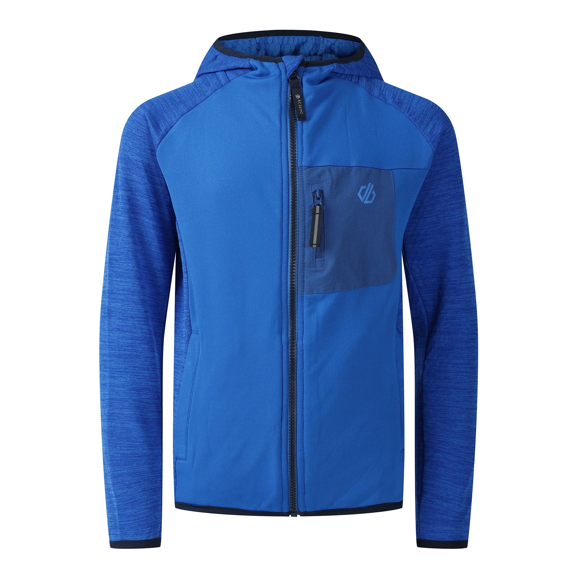 Dare 2B Kids Expedition Midlayer UPF50 Hooded Full Zip Fleece (Oxford Blue) - Image 5