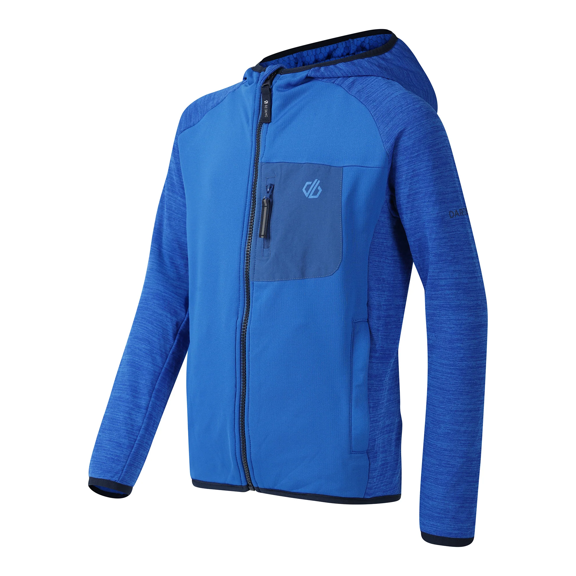 Dare 2B Kids Expedition Midlayer UPF50 Hooded Full Zip Fleece (Oxford Blue) - Image 6