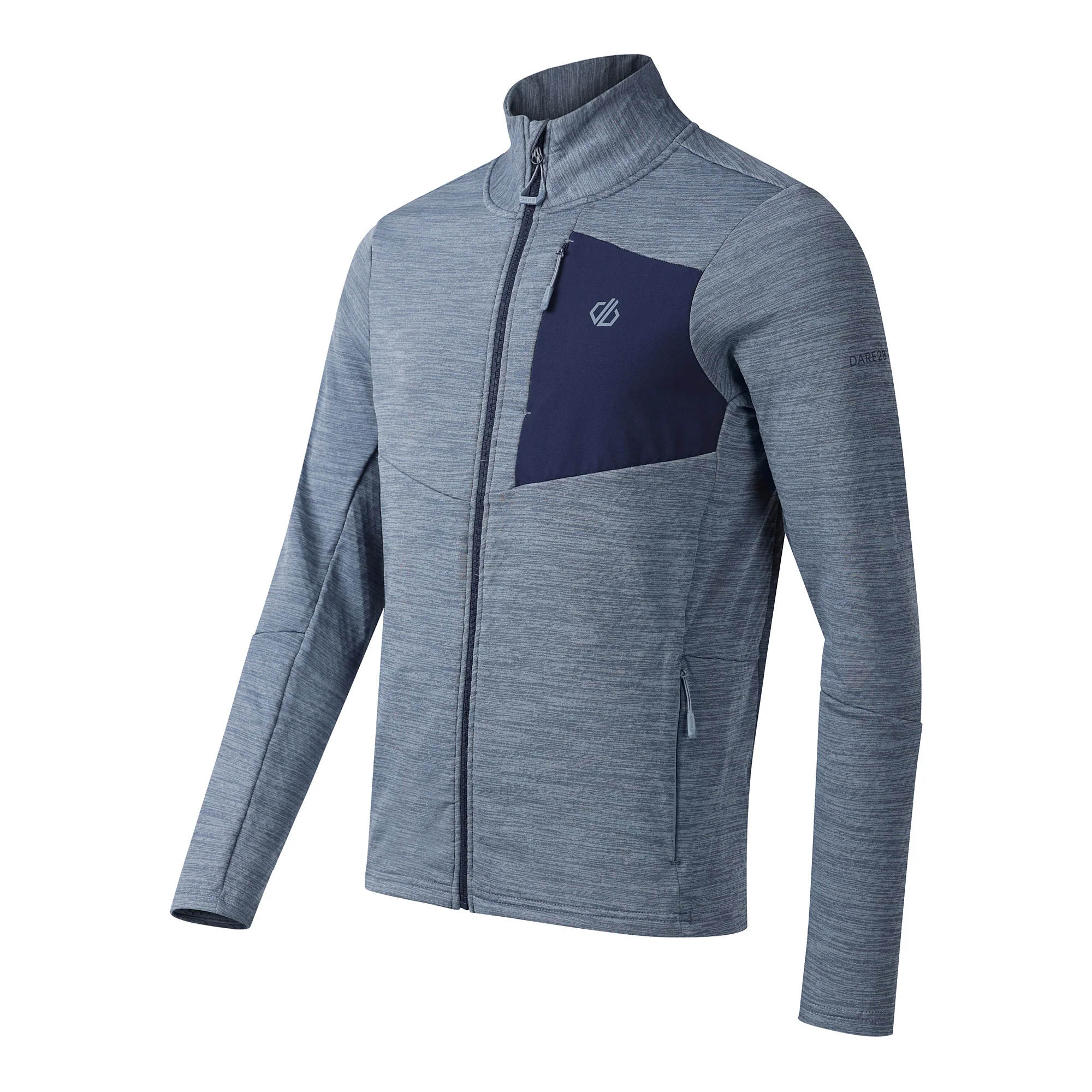 Dare 2B Men's Venture Stretch Midlayer Full Zip Fleece (Mercury/Navy) - Image 10