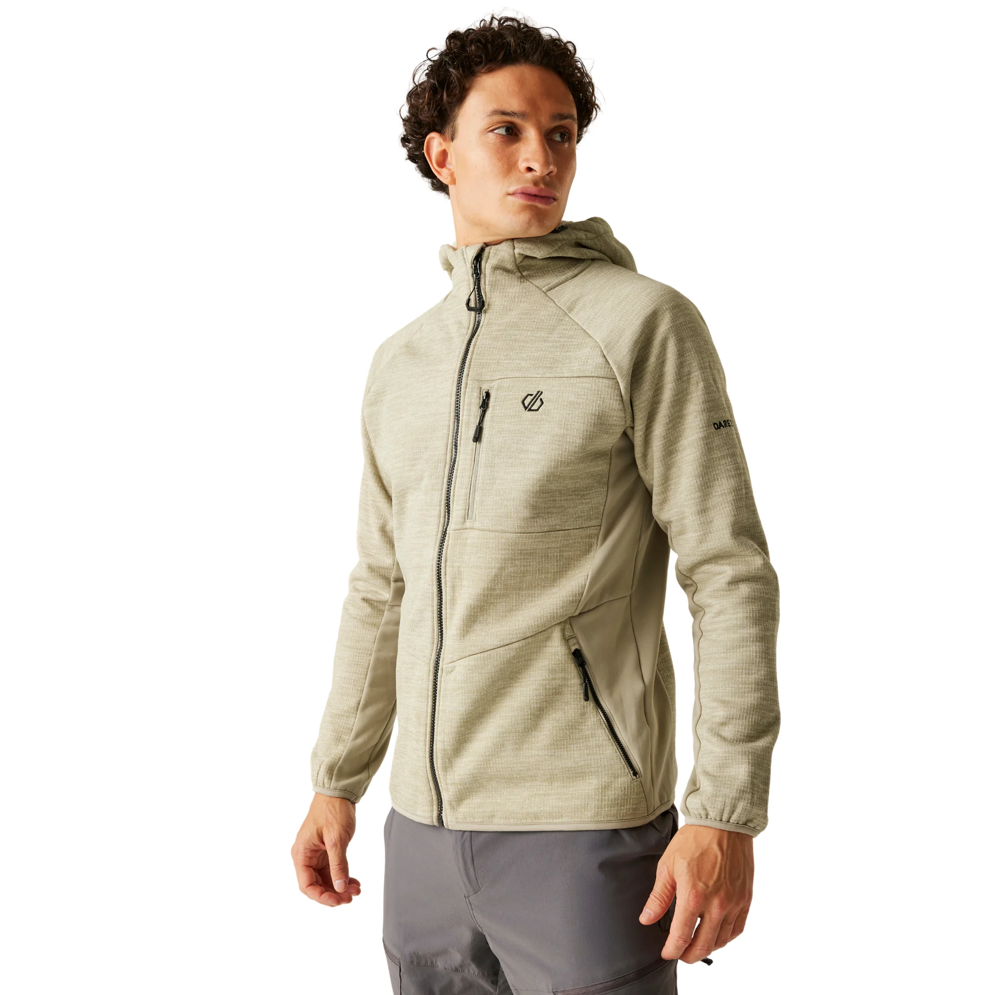 Dare 2B Men's Torrek Pro Hooded Midlayer Full Zip Fleece (Abbeystone)