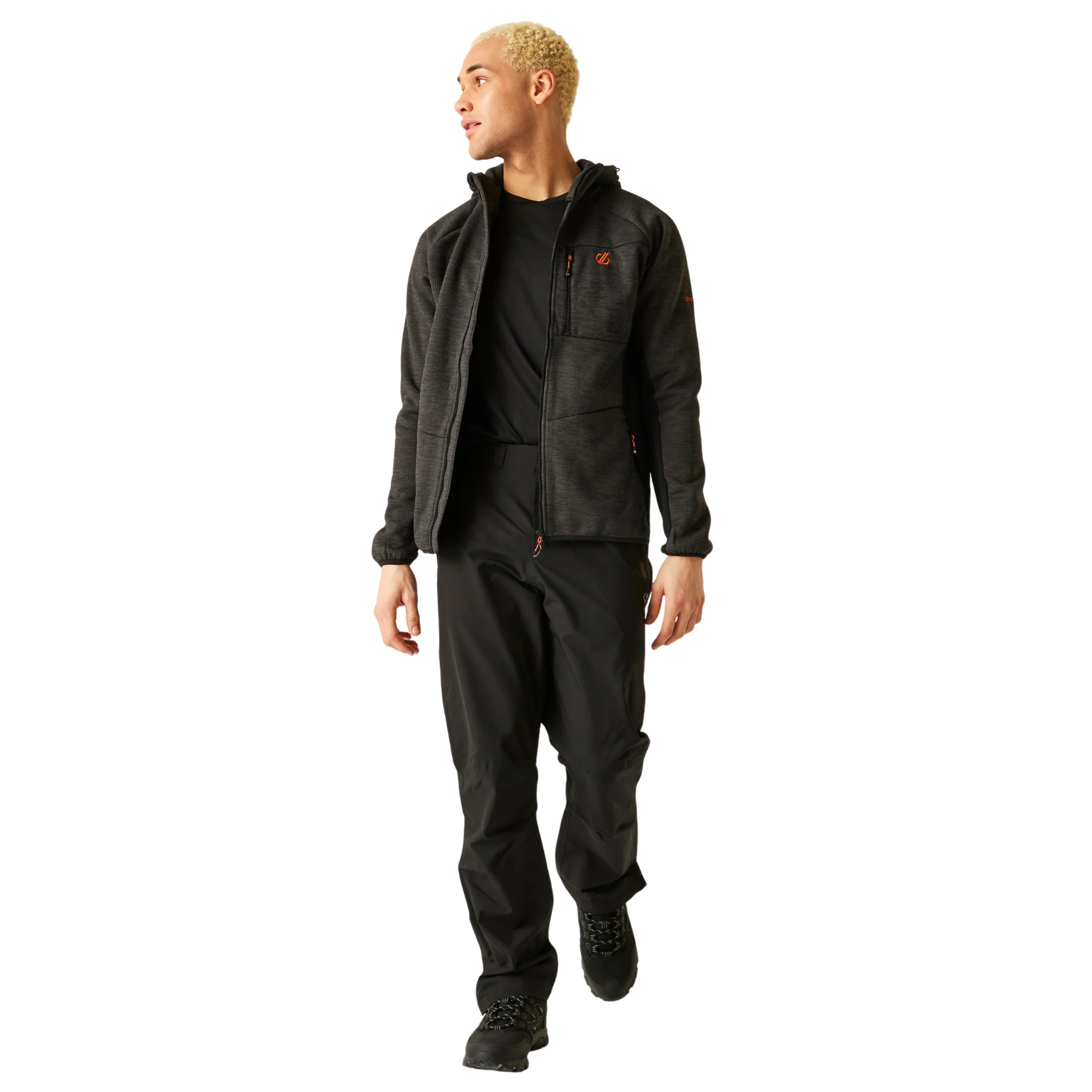 Dare 2B Men's Torrek Pro Hooded Midlayer Full Zip Fleece (Black) - Image 7