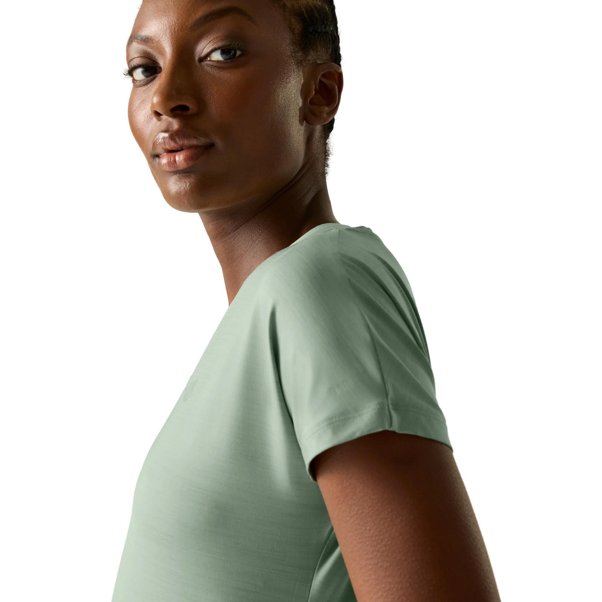 Dare 2B Women's Vigilant Short Sleeve V Neck Technical Tee (Glacier Green) - Image 3