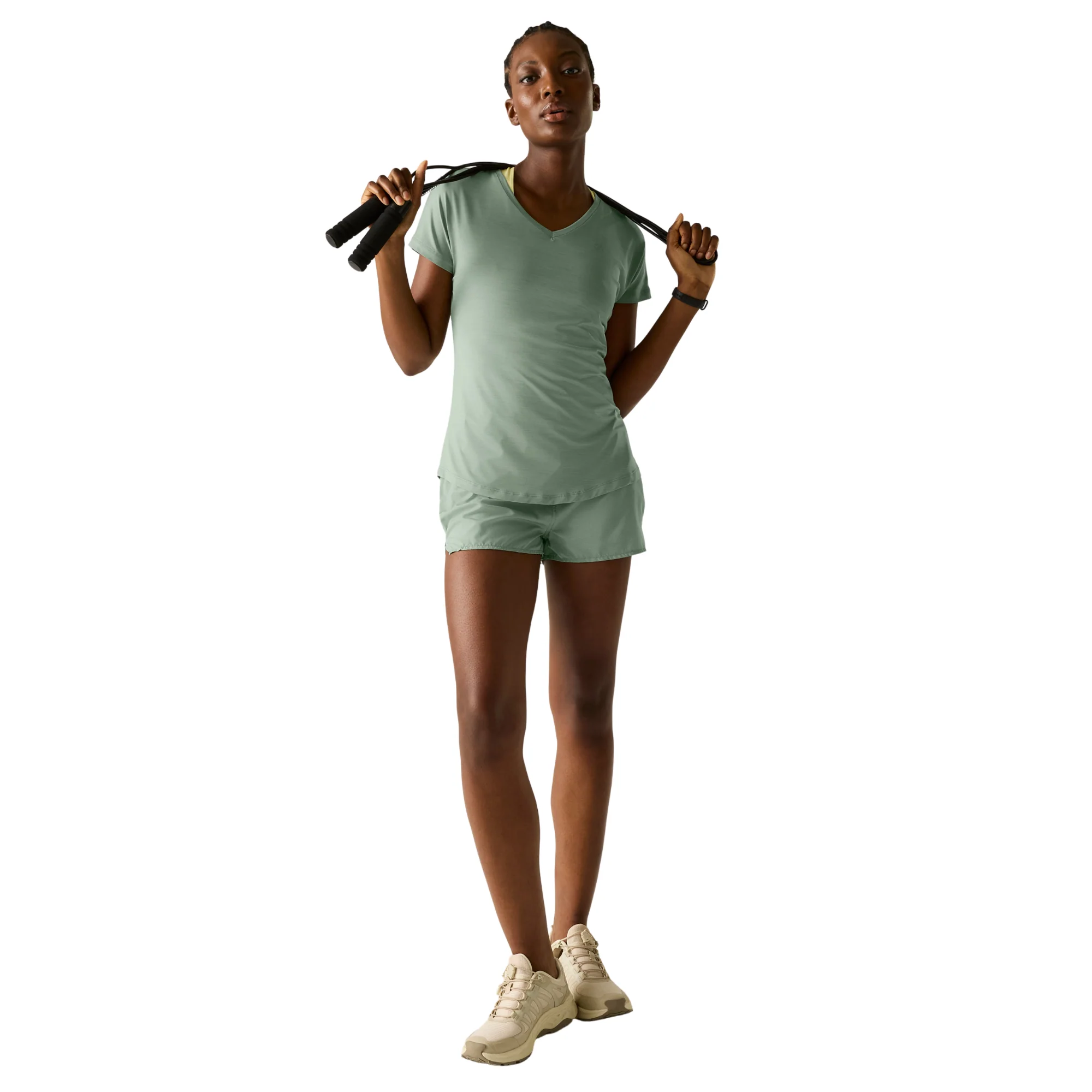 Dare 2B Women's Vigilant Short Sleeve V Neck Technical Tee (Glacier Green) - Image 4
