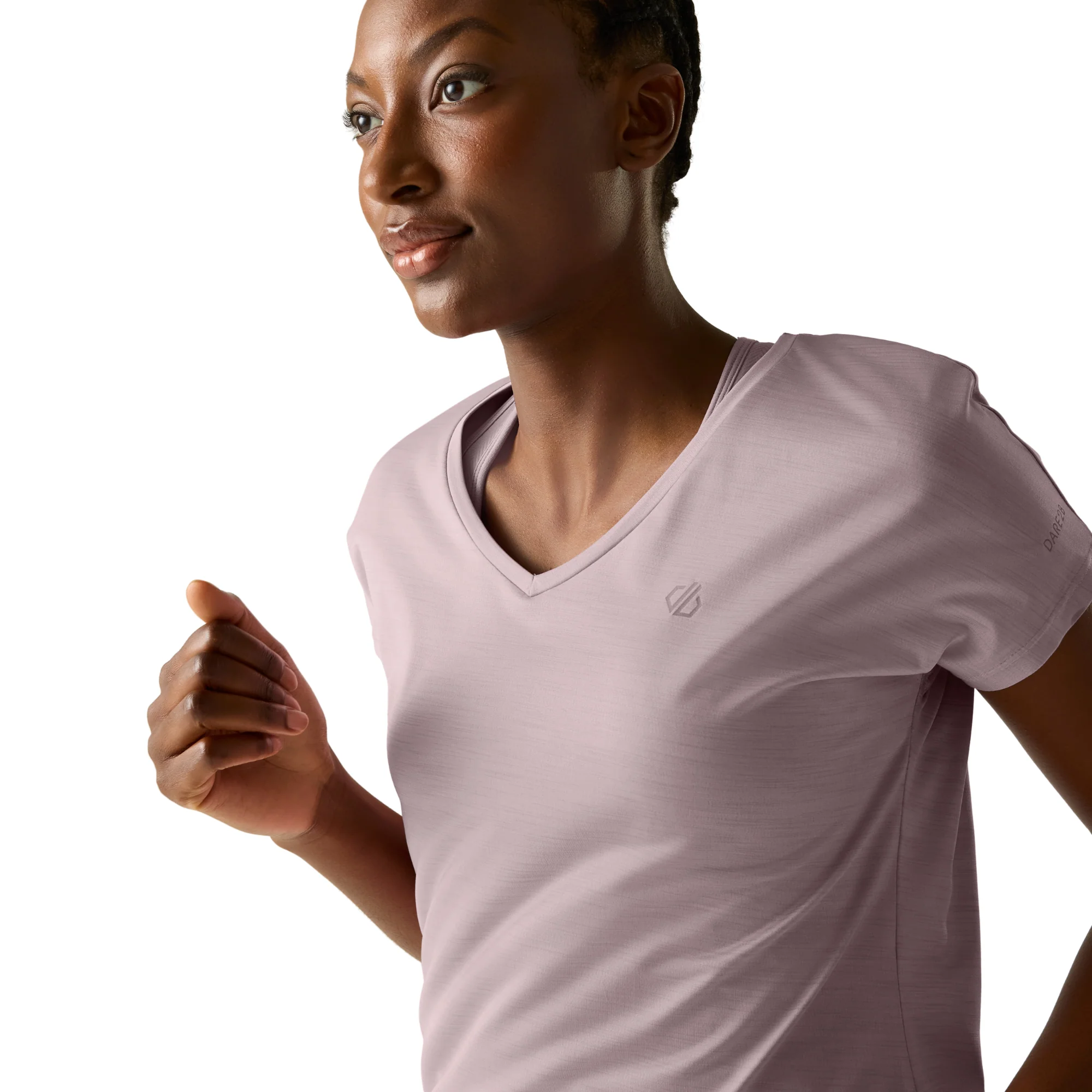 Dare 2B Women's Vigilant Short Sleeve V Neck Technical Tee (Mauve Shadow) - Image 3