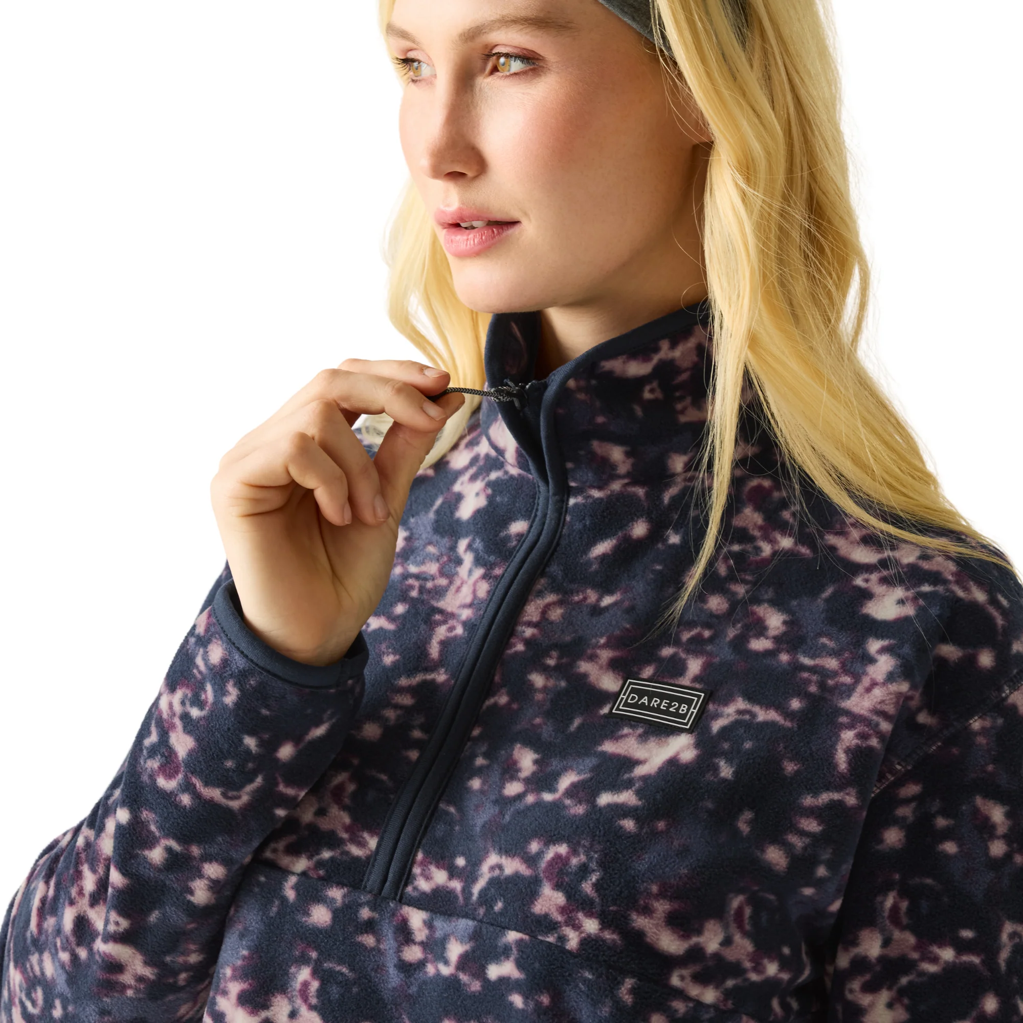Dare 2B Women's Amble Half Zip Fleece (Navy Ink Print) - Image 3