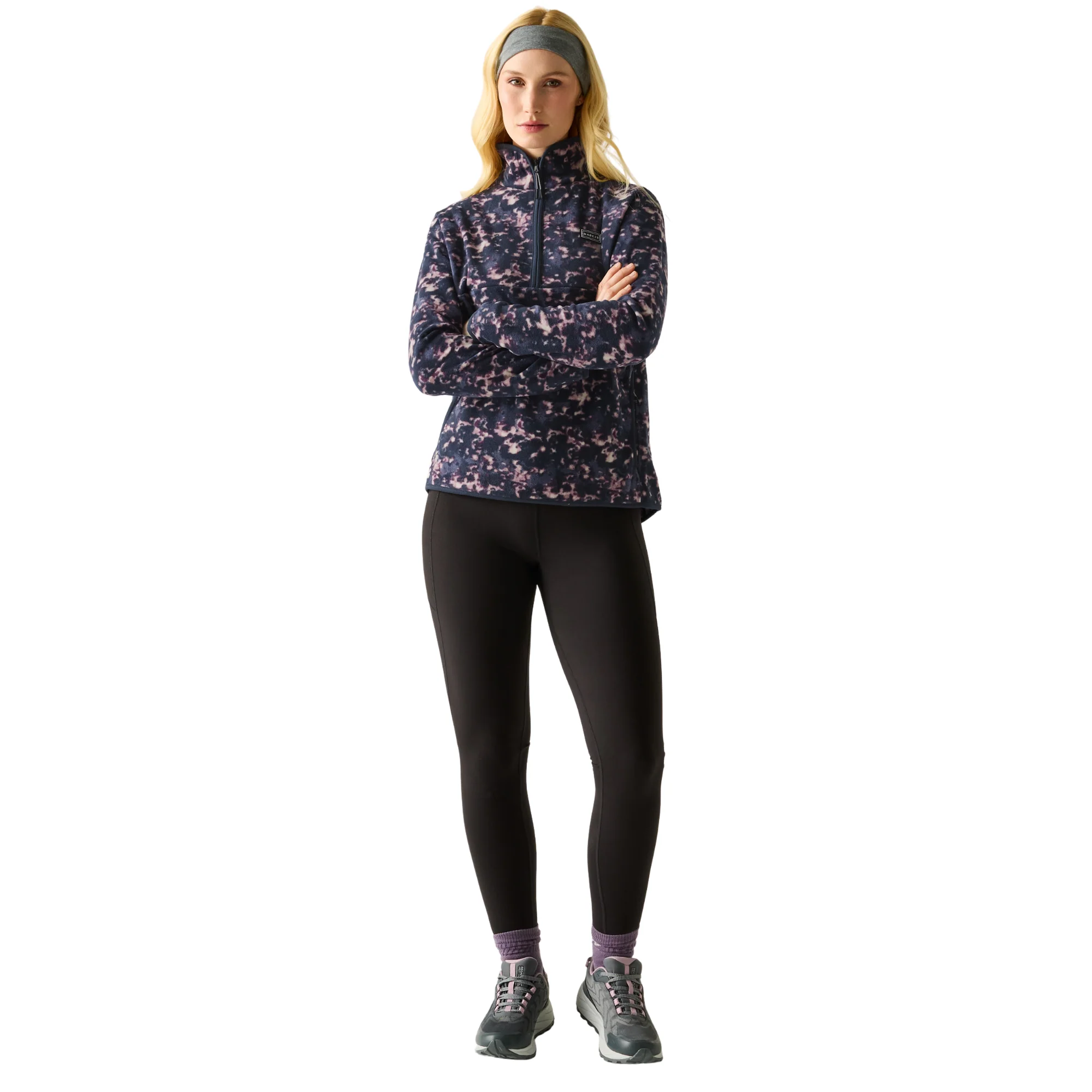 Dare 2B Women's Amble Half Zip Fleece (Navy Ink Print) - Image 4