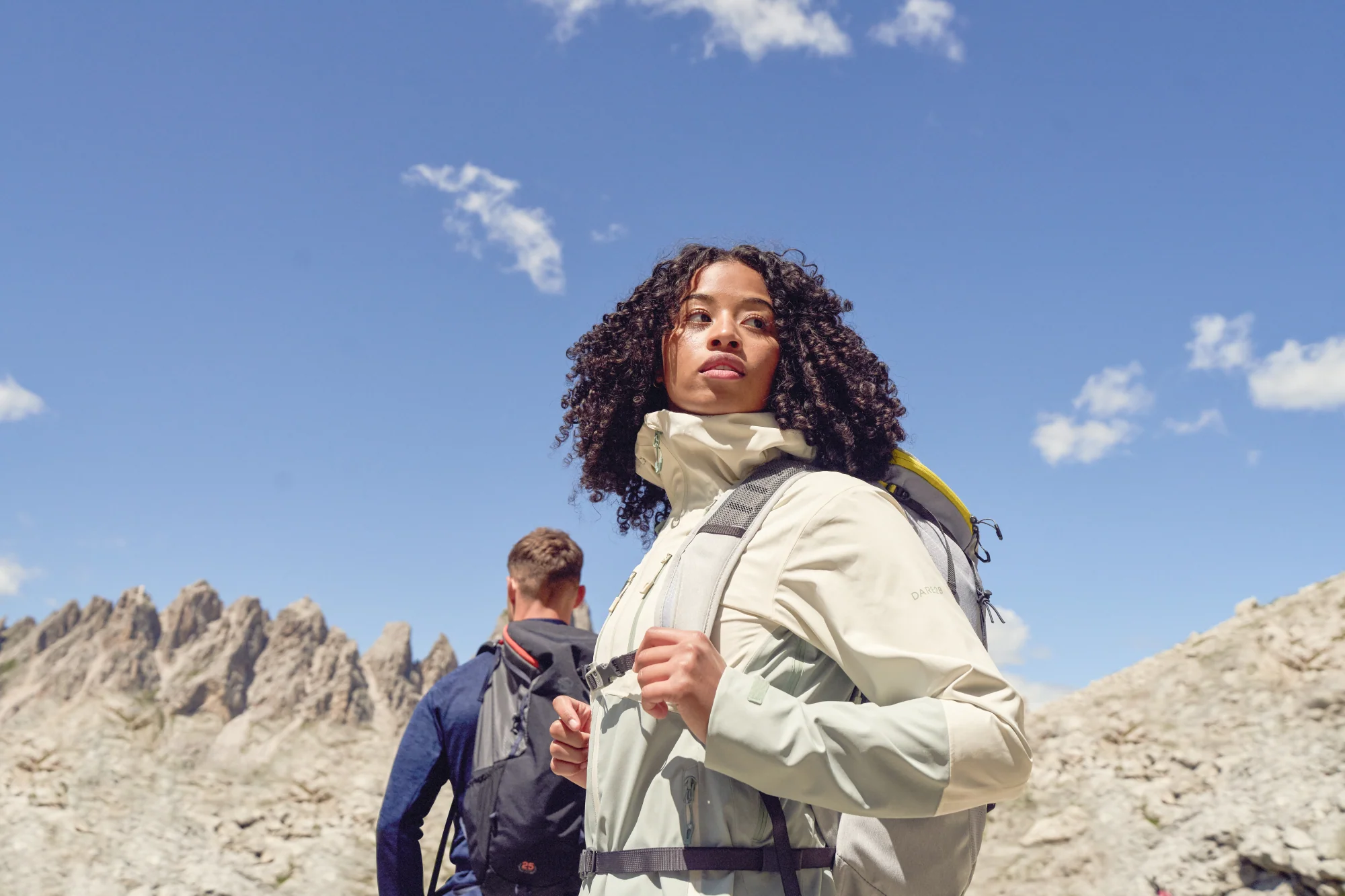 Dare 2B Women's Diverging II Hooded Waterproof Jacket (Almond Milk/Glacier Green) - Image 13