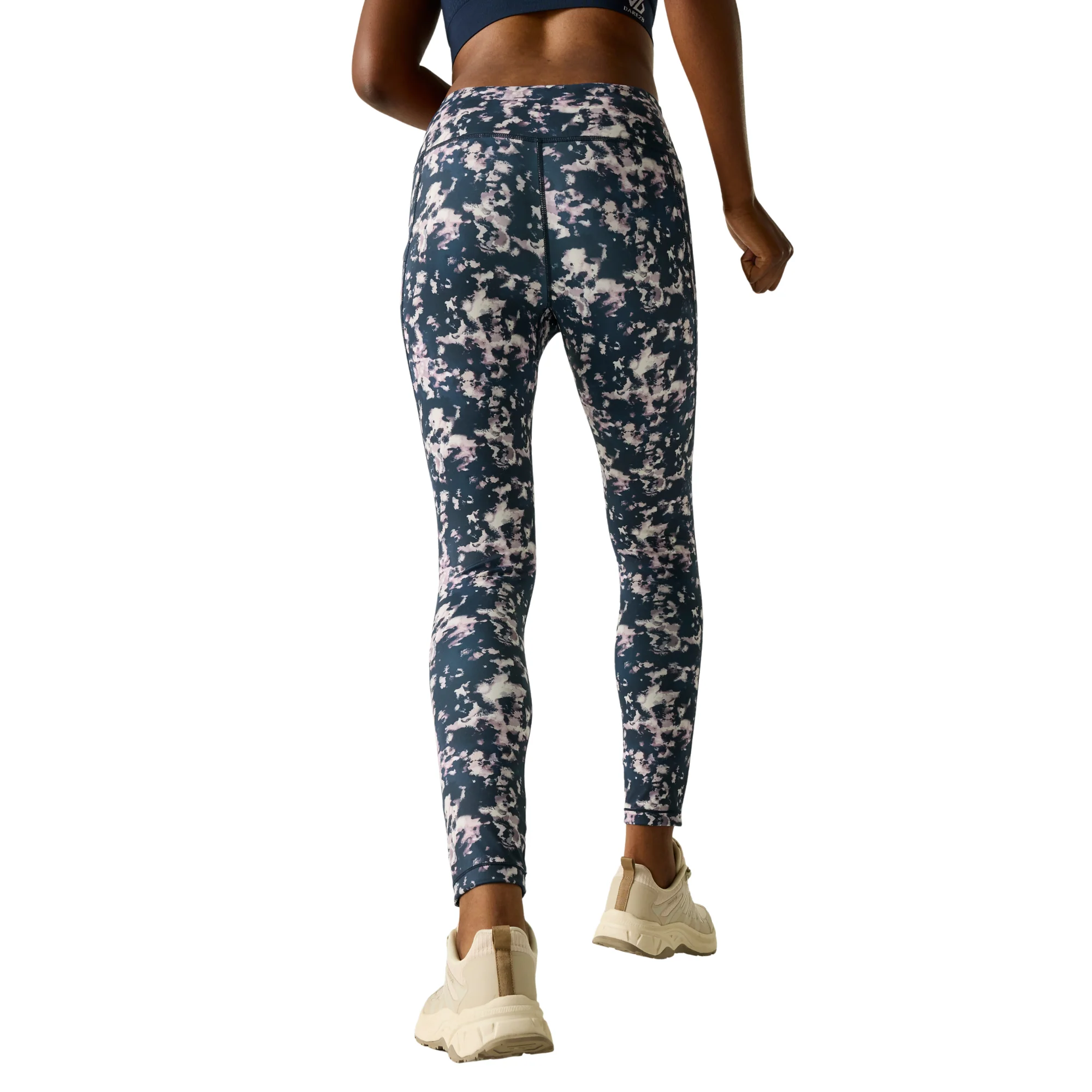 Dare 2B Women's Influential II UPF50 Leggings (Navy Inky Print) - Image 2