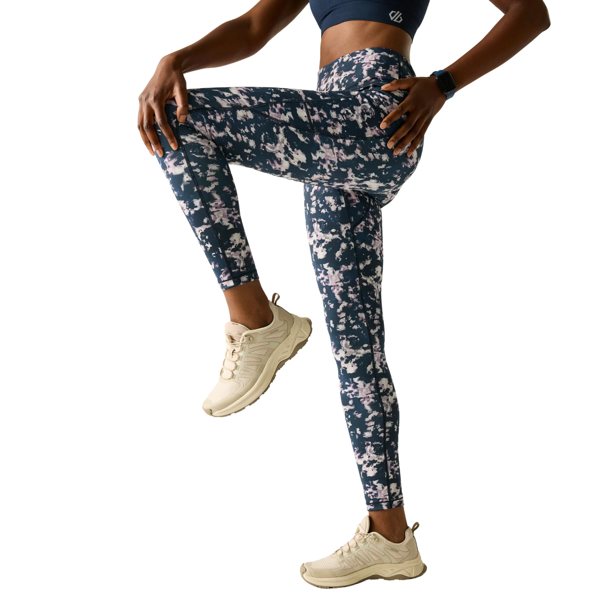Dare 2B Women's Influential II UPF50 Leggings (Navy Inky Print) - Image 3