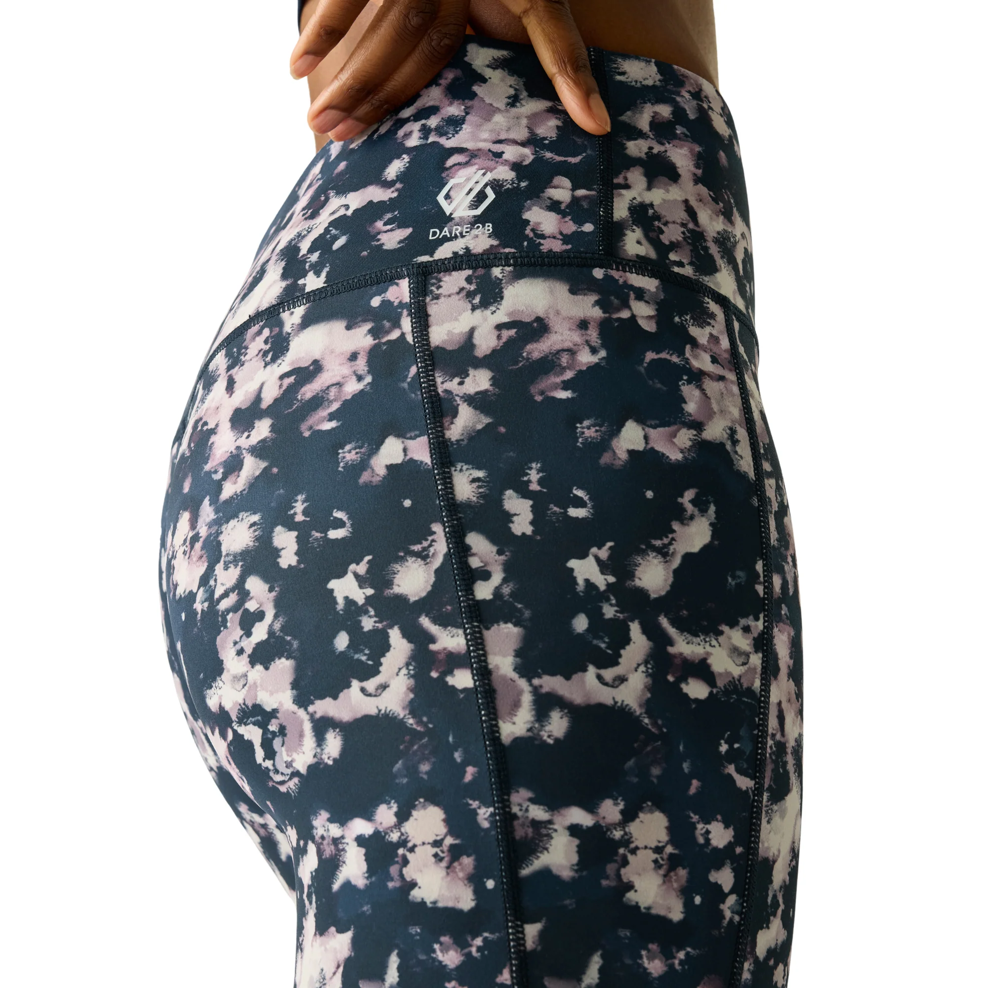 Dare 2B Women's Influential II UPF50 Leggings (Navy Inky Print) - Image 4
