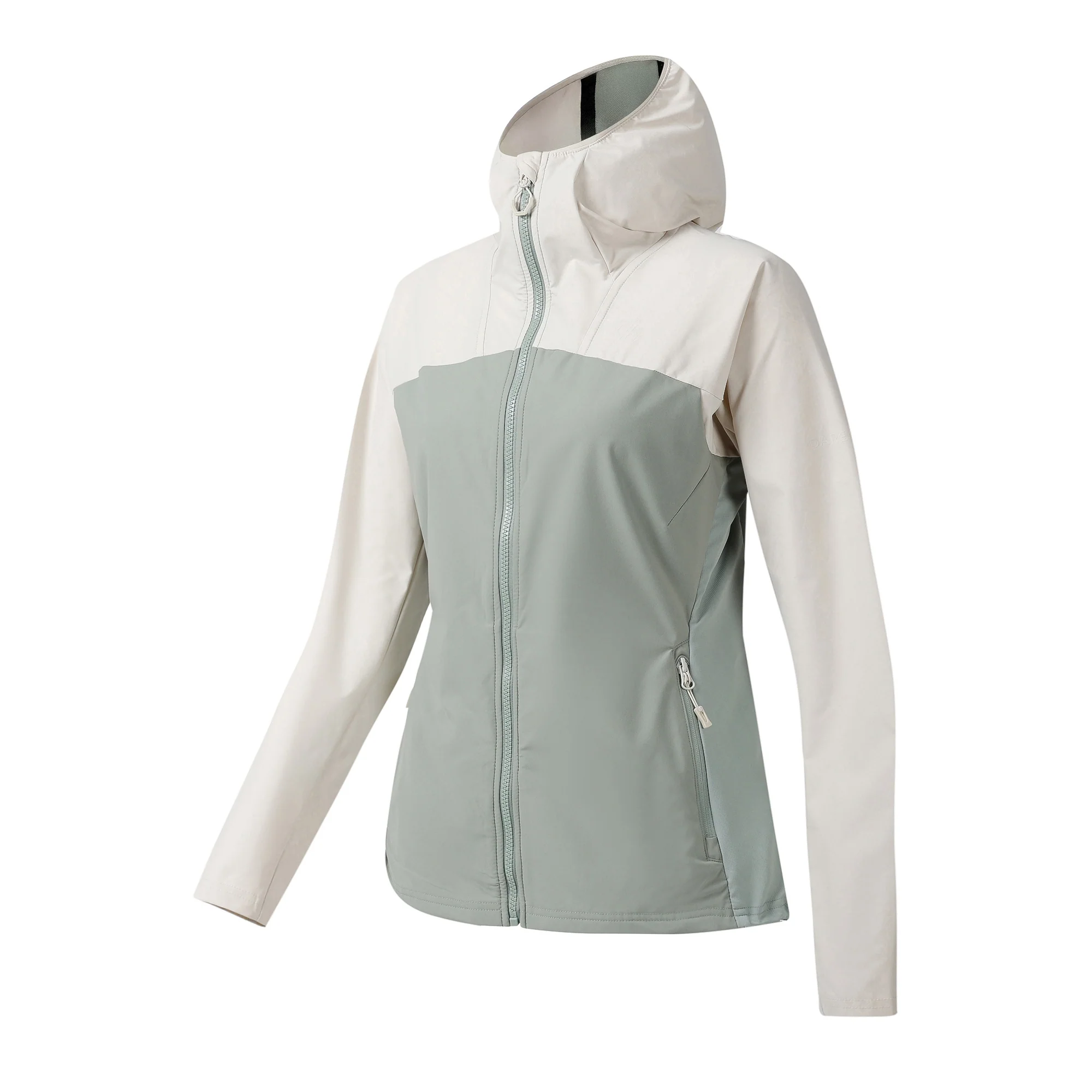 Dare 2B Women's Nomadic UPF50 Hooded Softshell Jacket (Almond Milk/Glacier Green) - Image 9