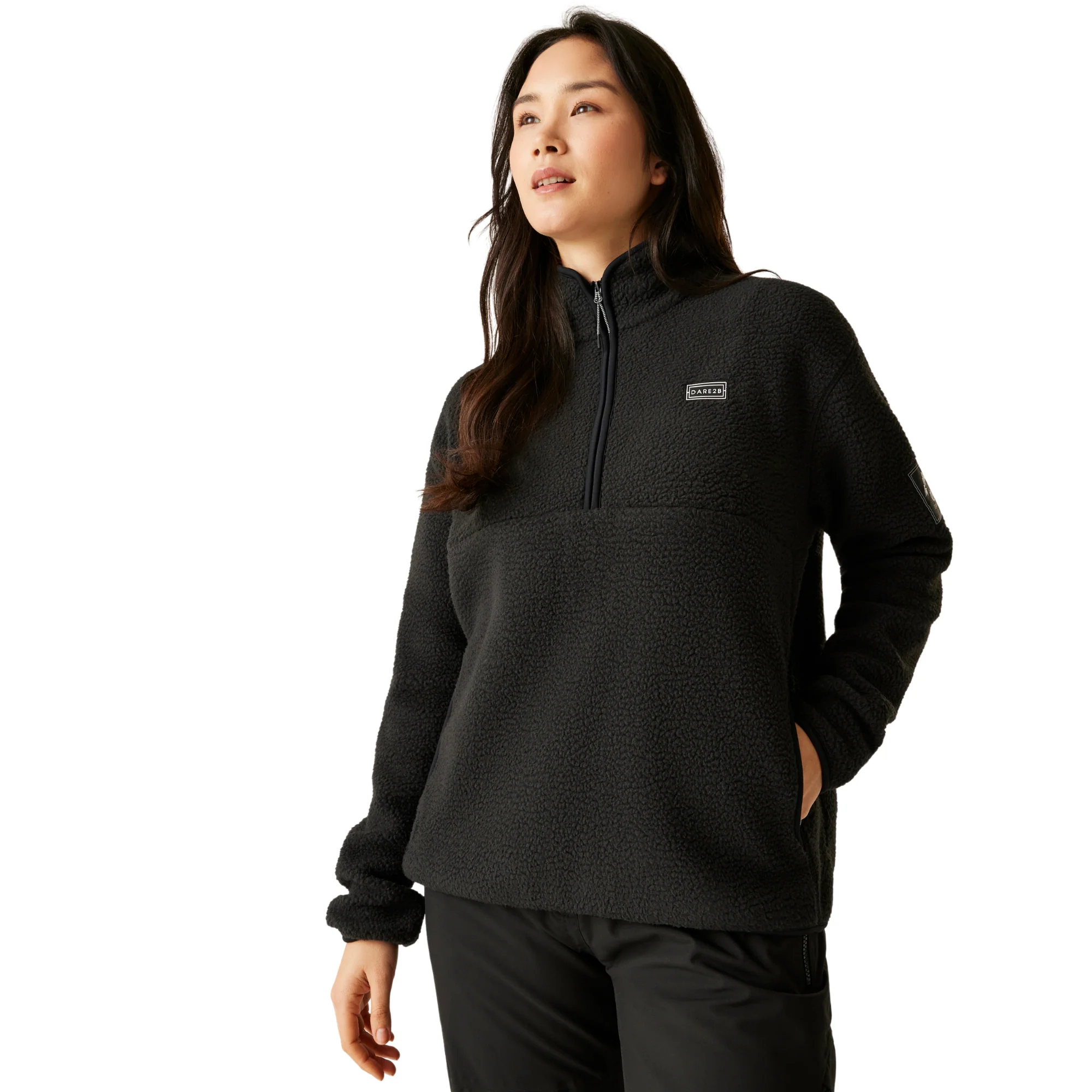 Dare 2B Women's Slide Out Half Zip Fleece Top (Black)