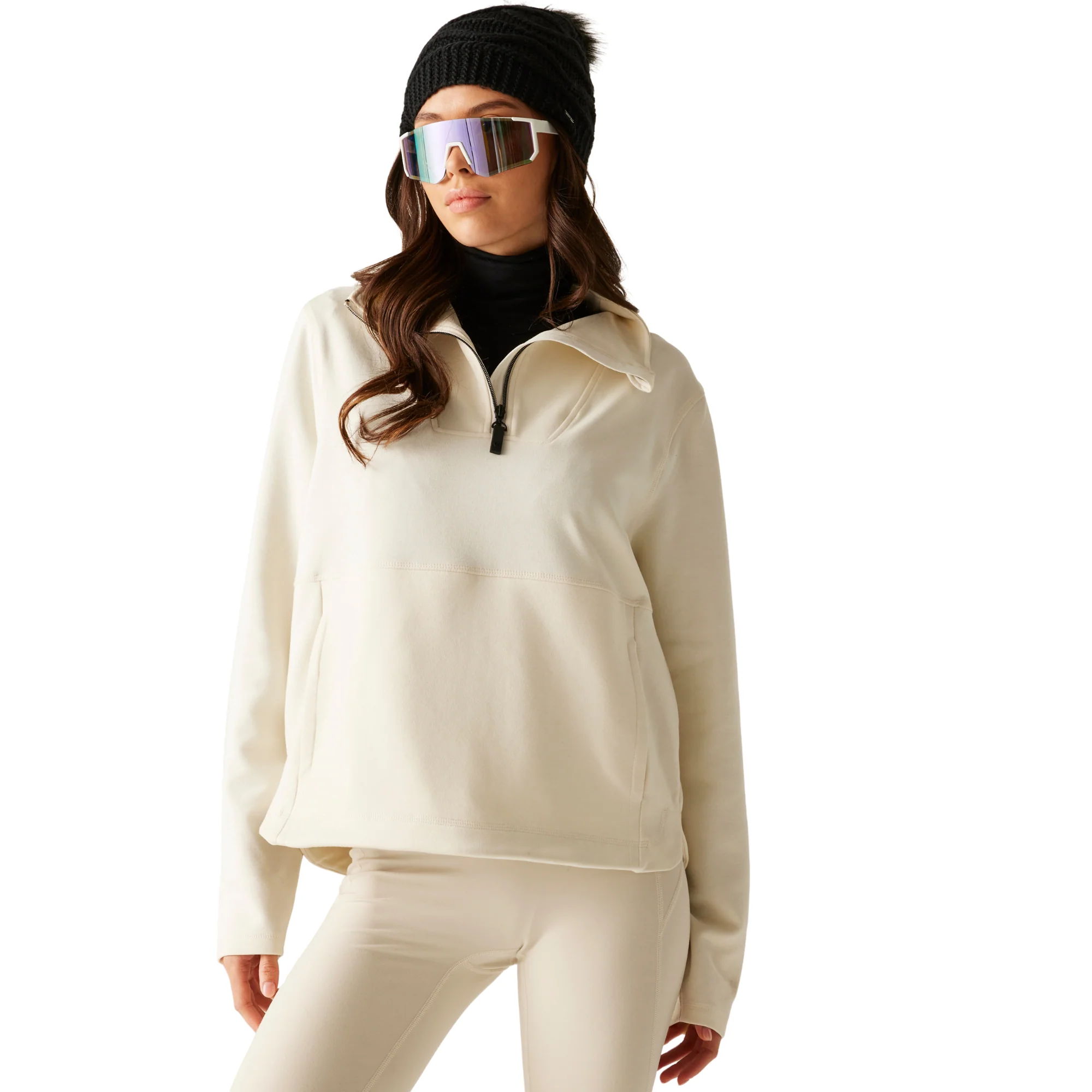 Dare 2B Women's Wander Quarter Zip Fleece Top (Egret)