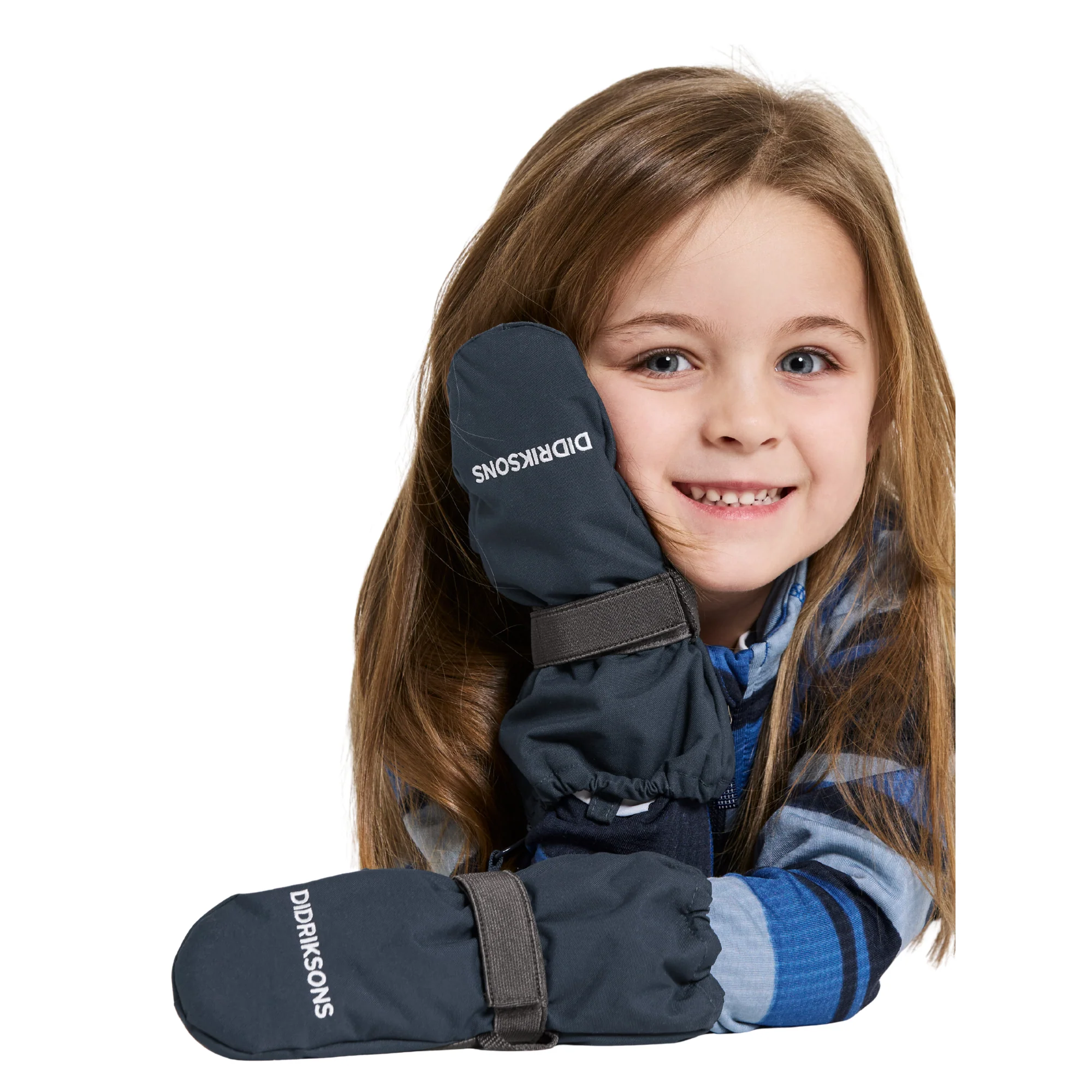 Didriksons Kids Biggles 8 Waterproof Insulated Zipped Mitten (Navy)(Ages 0-6) - Image 2