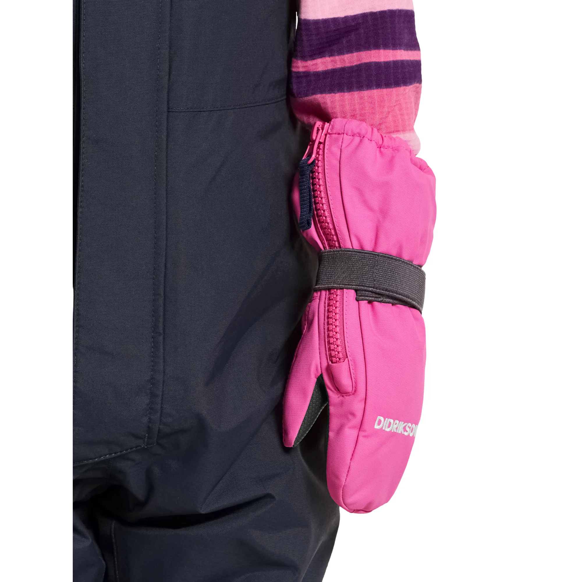 Didriksons Kids Biggles 8 Waterproof Insulated Zipped Mitten (Sweet Pink)(Ages 0-6) - Image 2