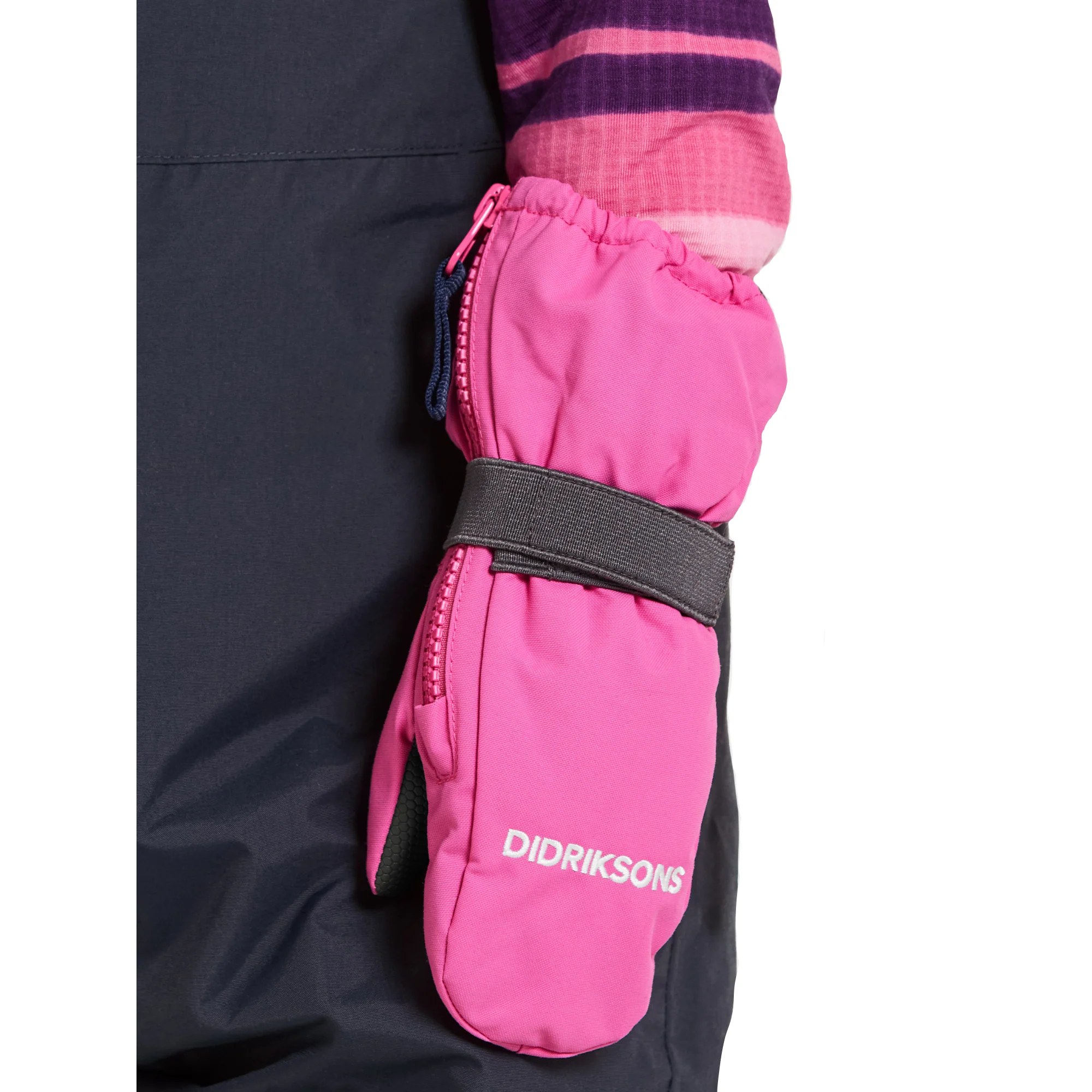Didriksons Kids Biggles 8 Waterproof Insulated Zipped Mitten (Sweet Pink)(Ages 0-6) - Image 3
