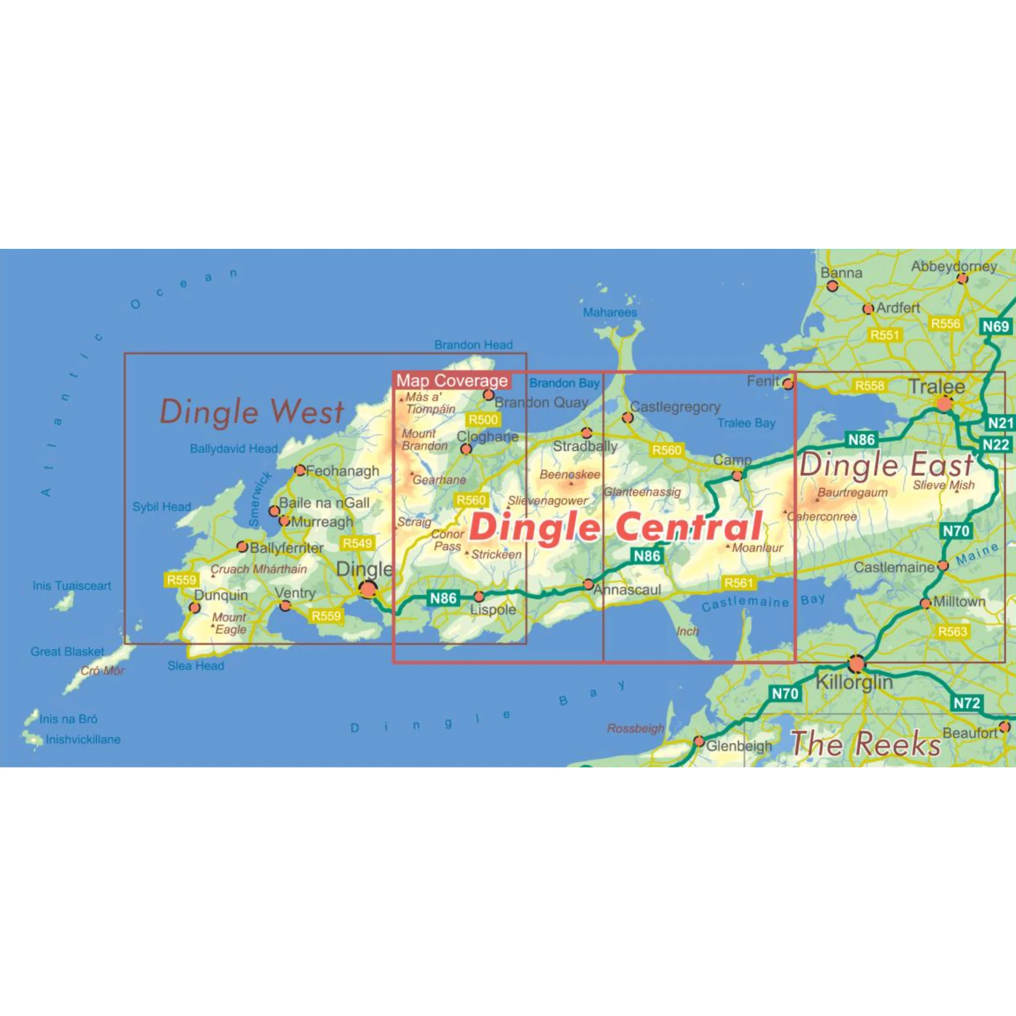 EastWest Mapping Dingle Central ~ Beenoskee Paper Map (1:25,000) - Image 2