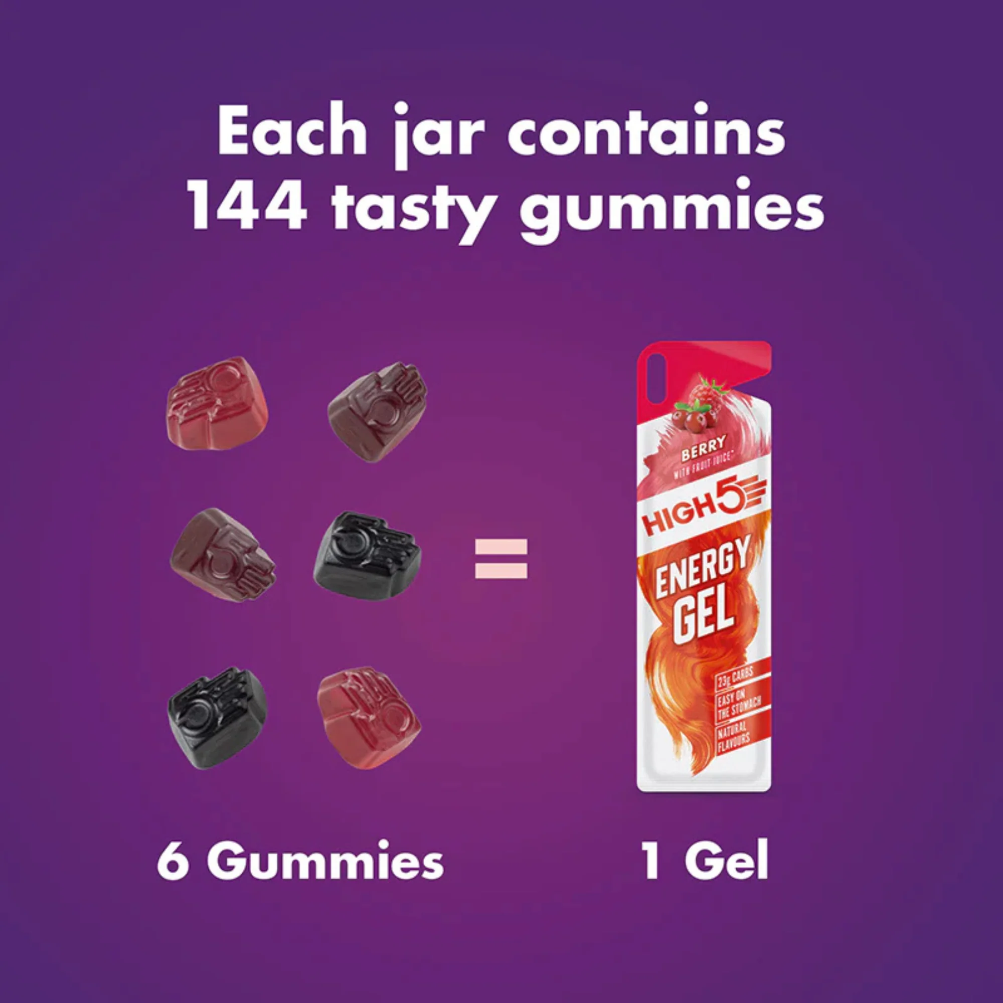 High 5 Energy 26g Pack of 6 Gummies (Mixed Berry) - Image 2