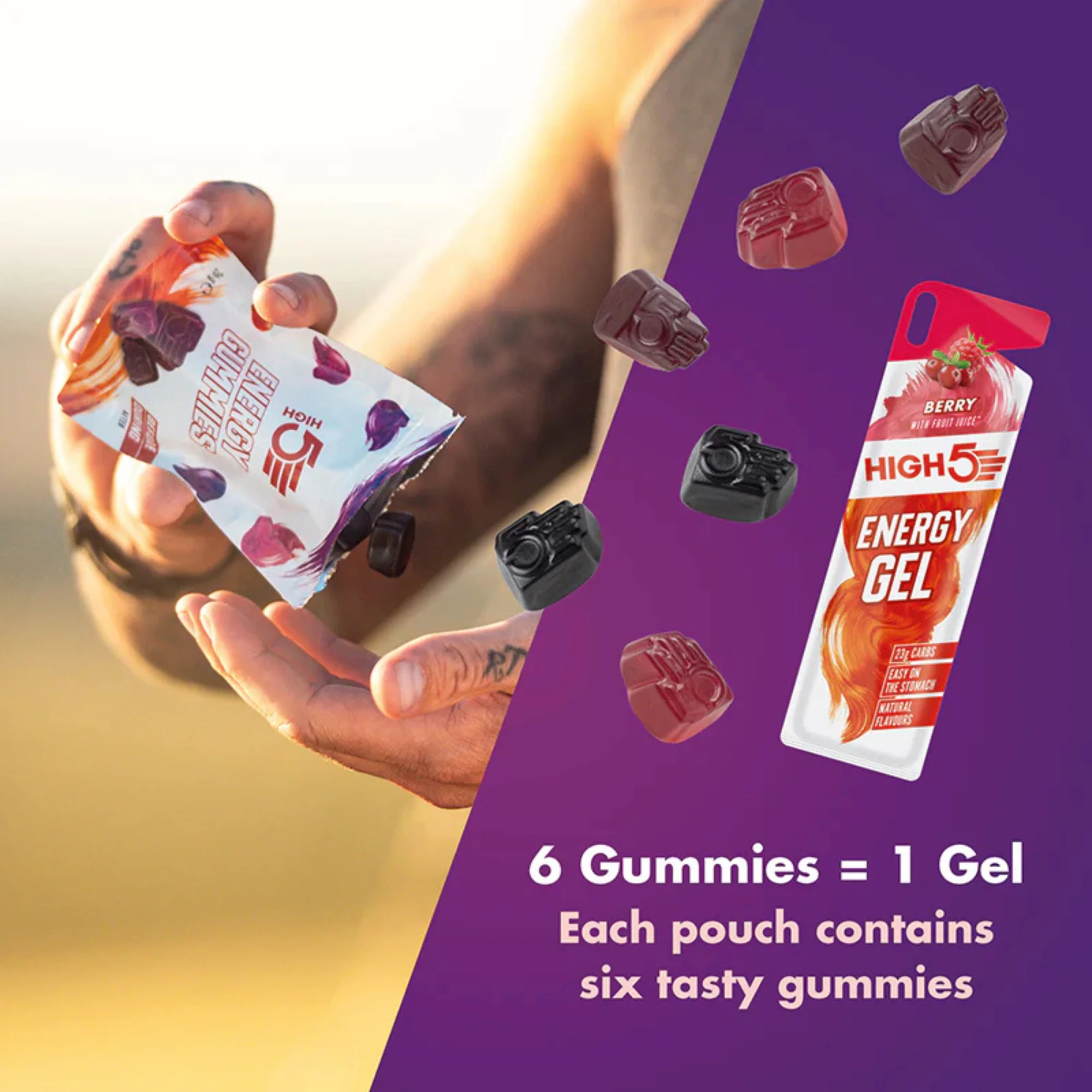 High 5 Energy 26g Pack of 6 Gummies (Mixed Berry) - Image 4
