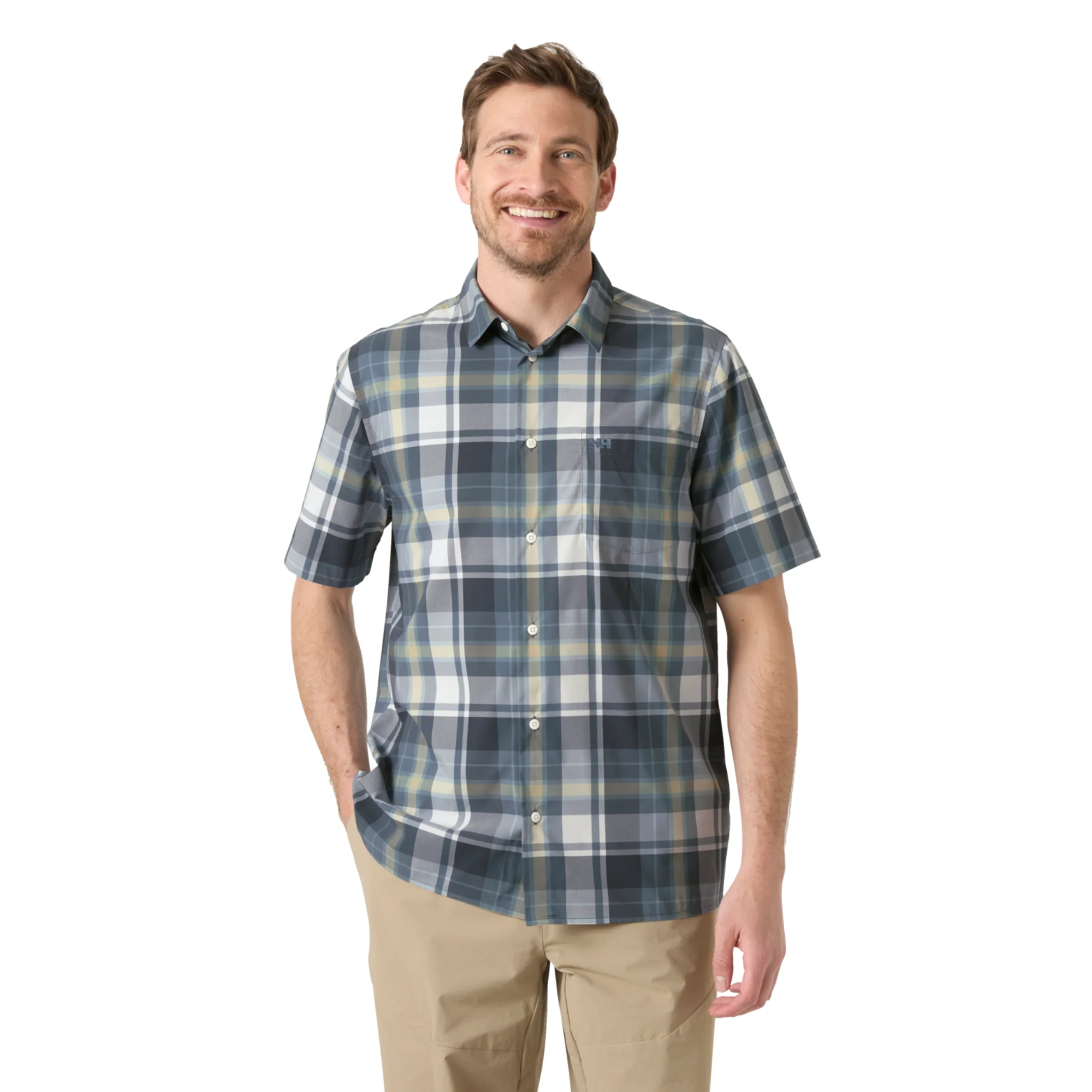 Helly Hansen Men's Fjord Quick Dry 2.0 Technical Short Sleeve Shirt (Washed Navy Peak)