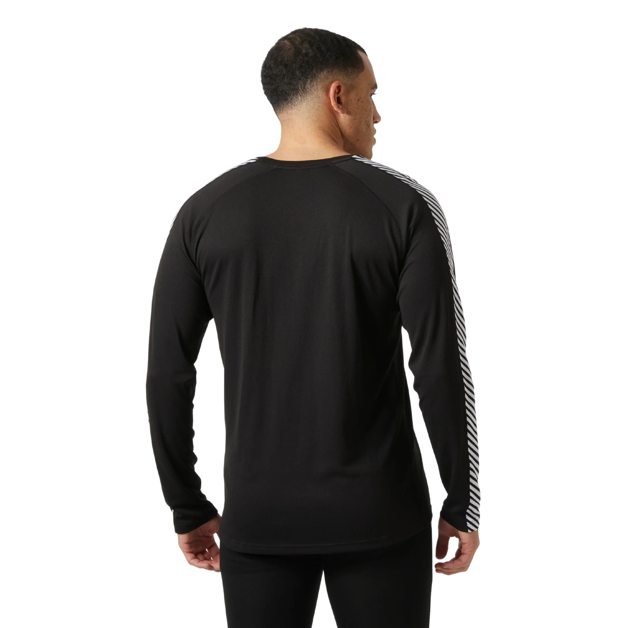 Helly Hansen Men's Lifa Active Stripe Crew Neck Base Layer Top (Black) - Image 2