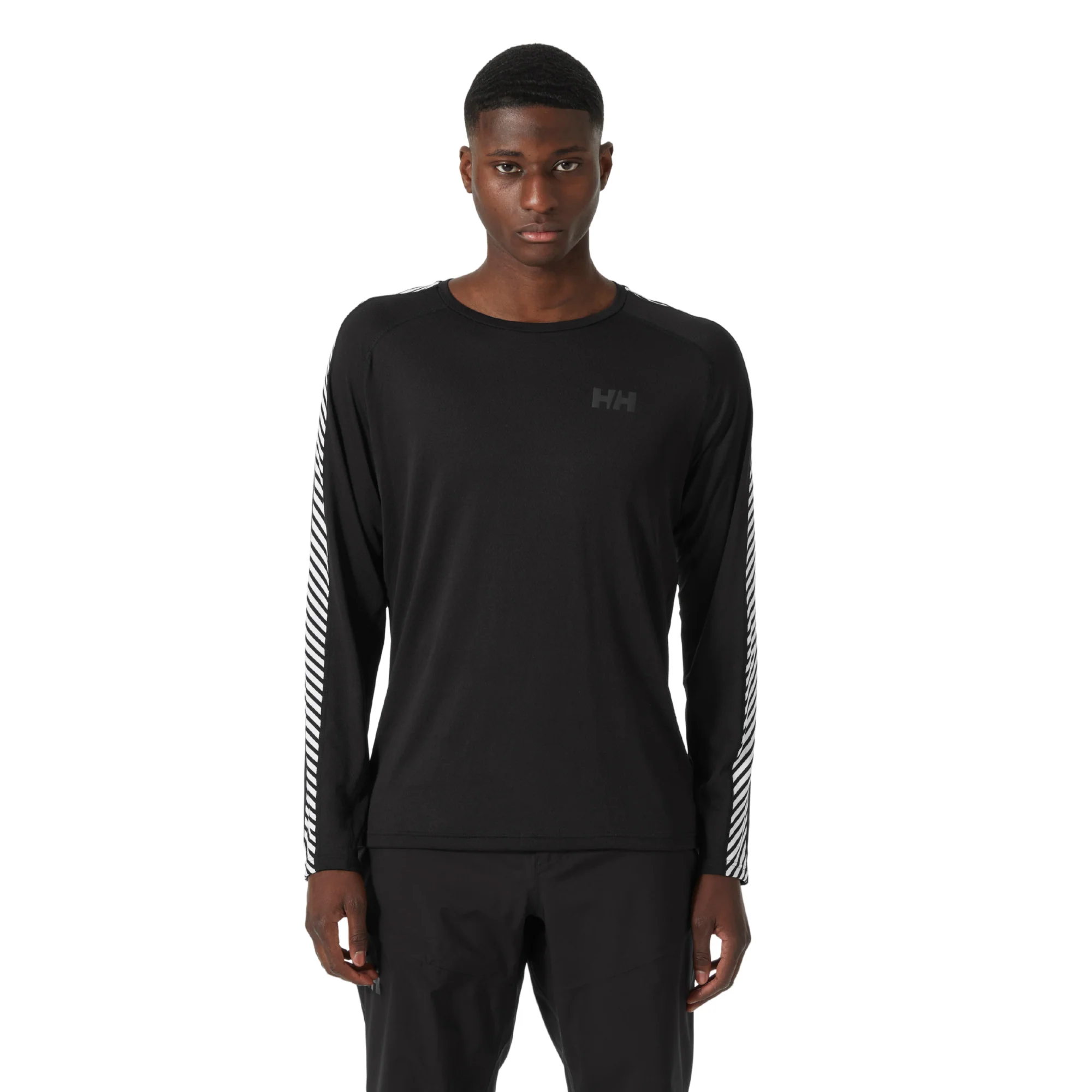 Helly Hansen Men's Lifa Active Stripe Crew Neck Base Layer Top (Black) - Image 4