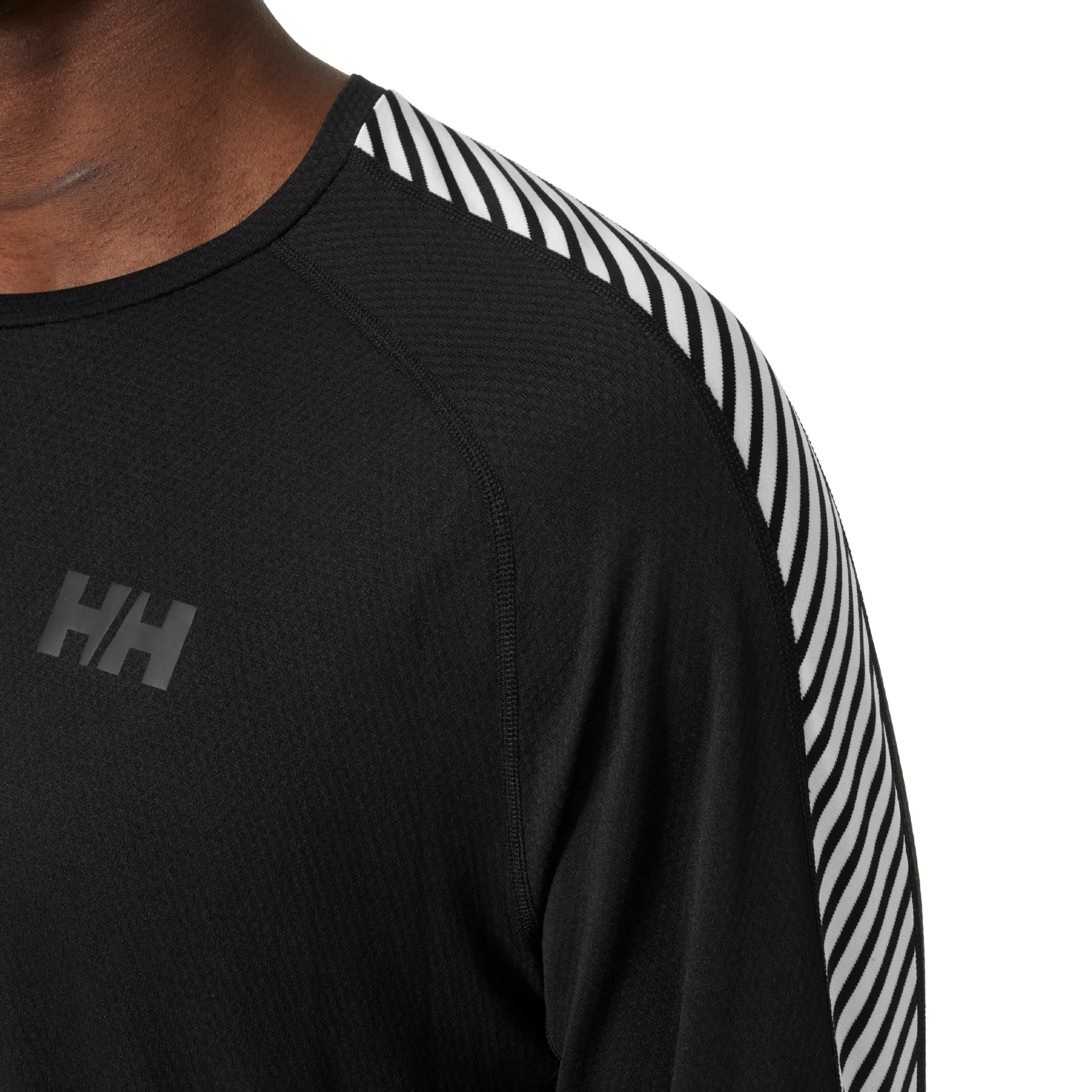 Helly Hansen Men's Lifa Active Stripe Crew Neck Base Layer Top (Black) - Image 6