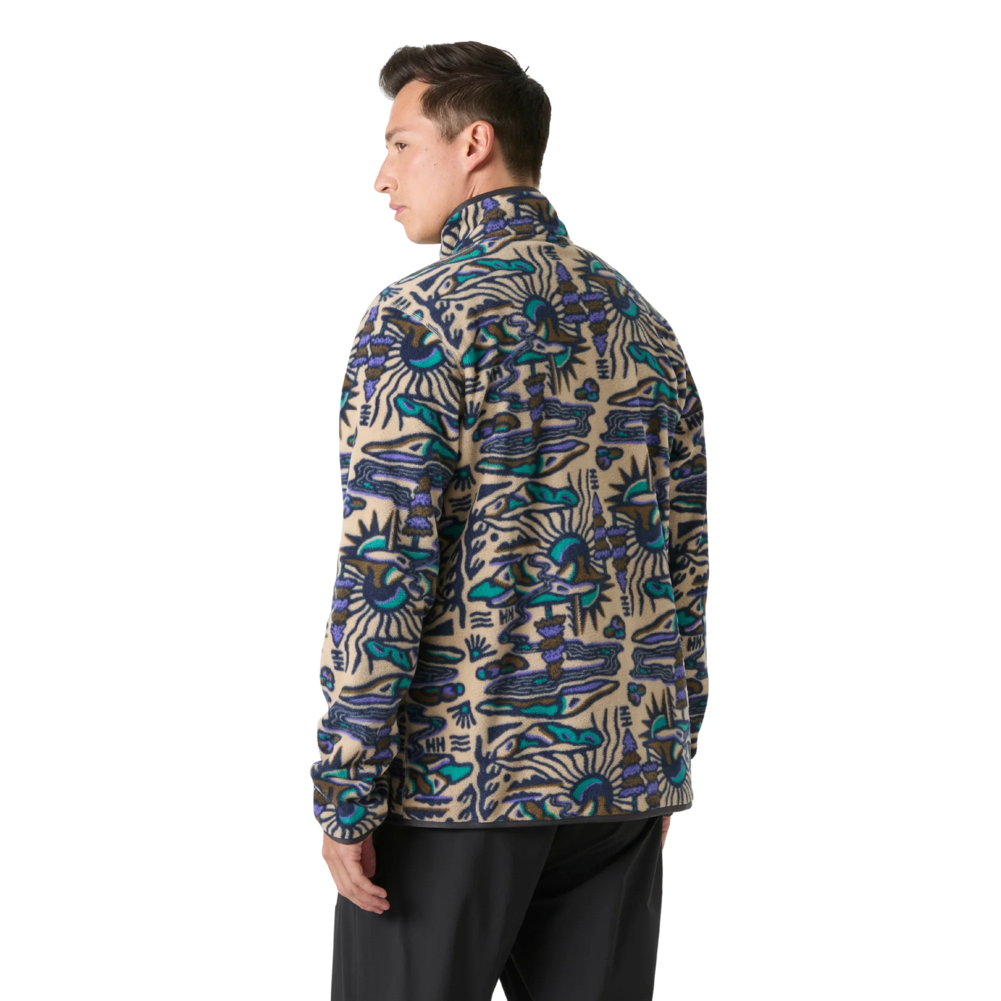 Helly Hansen Men's Maridalen Printed Half Snap Fleece (Khaki Rayco) - Image 2