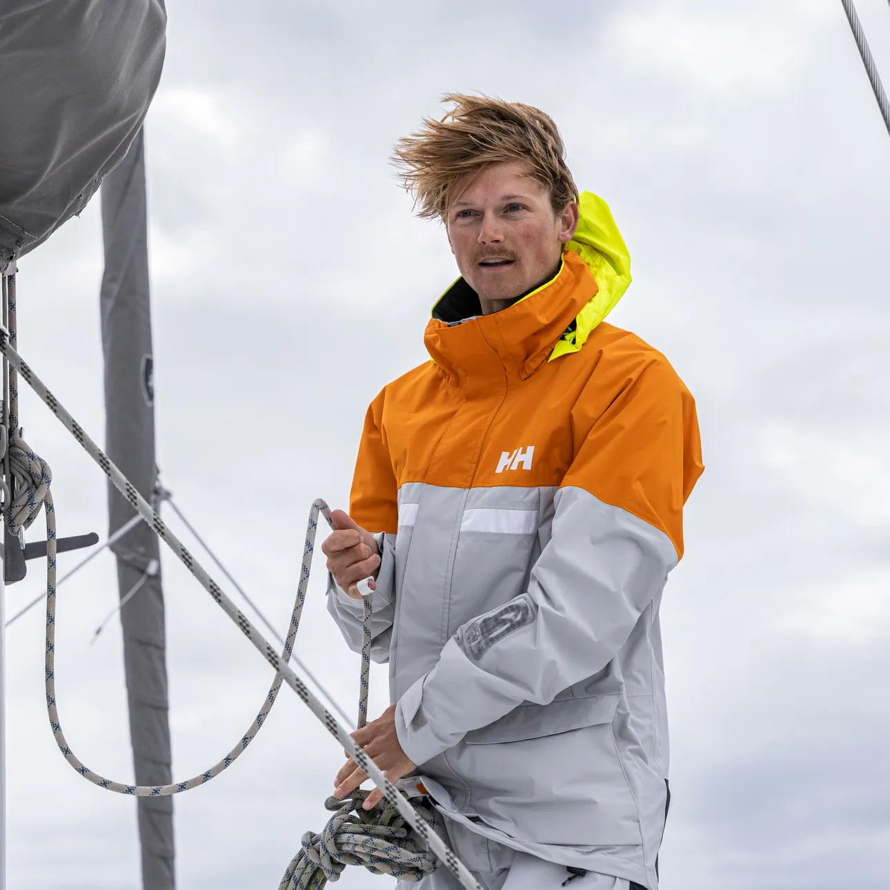 Helly Hansen Men's Pier 4.0 HT Waterproof Sailing Jacket (Ignite Orange) - Image 14