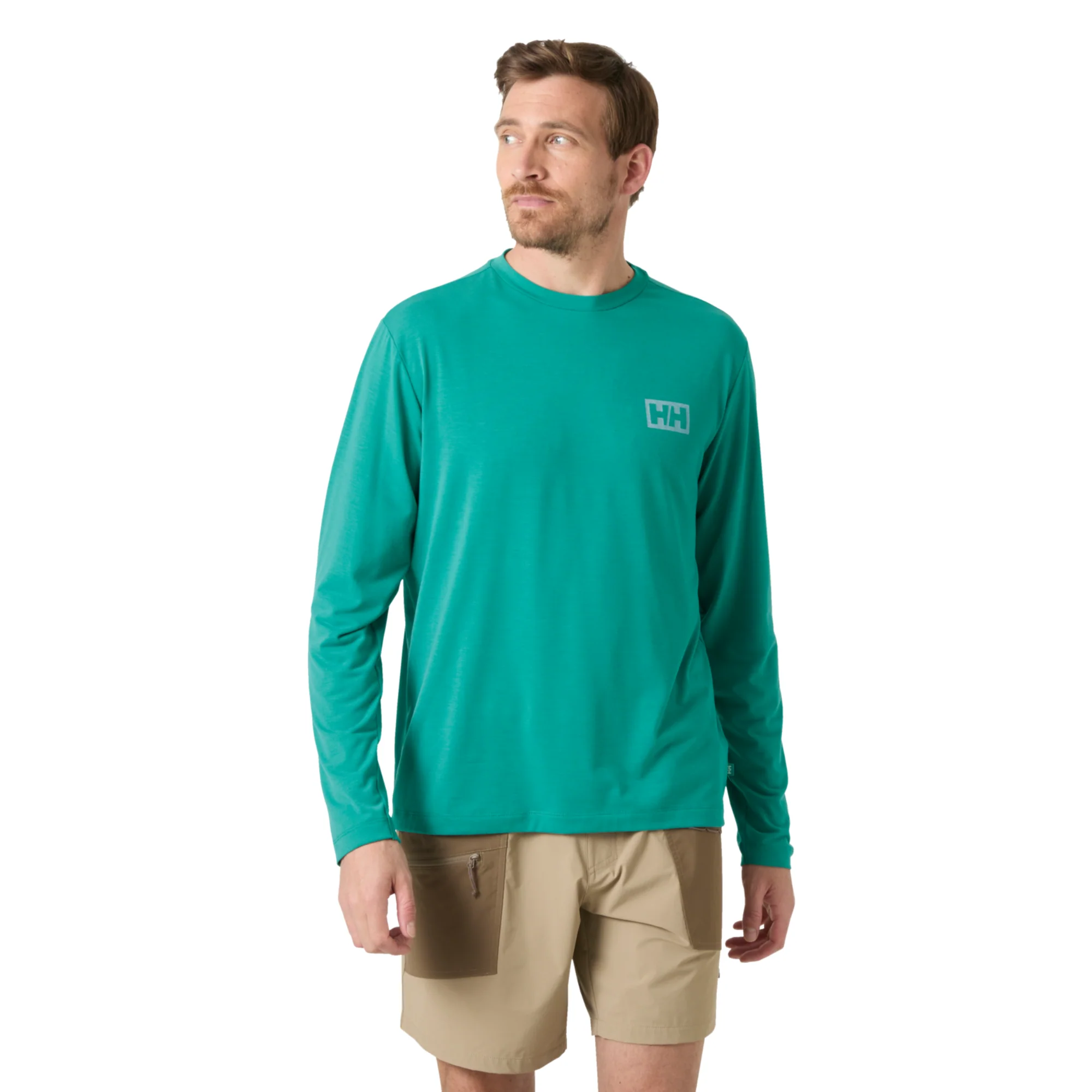 Helly Hansen Men's Skog Graphic UPF40 Long Sleeve Tee (Dark Mint) - Image 2
