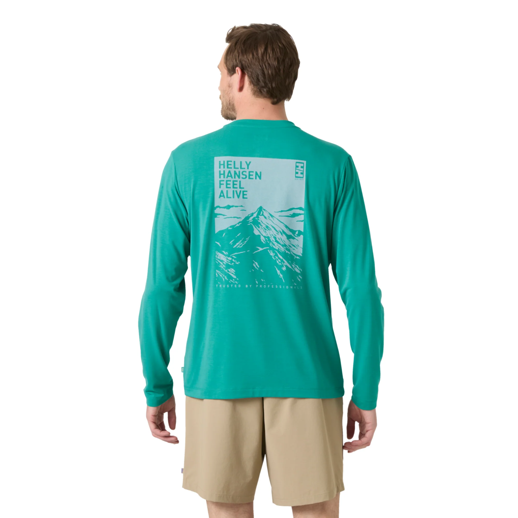 Helly Hansen Men's Skog Graphic UPF40 Long Sleeve Tee (Dark Mint) - Image 3