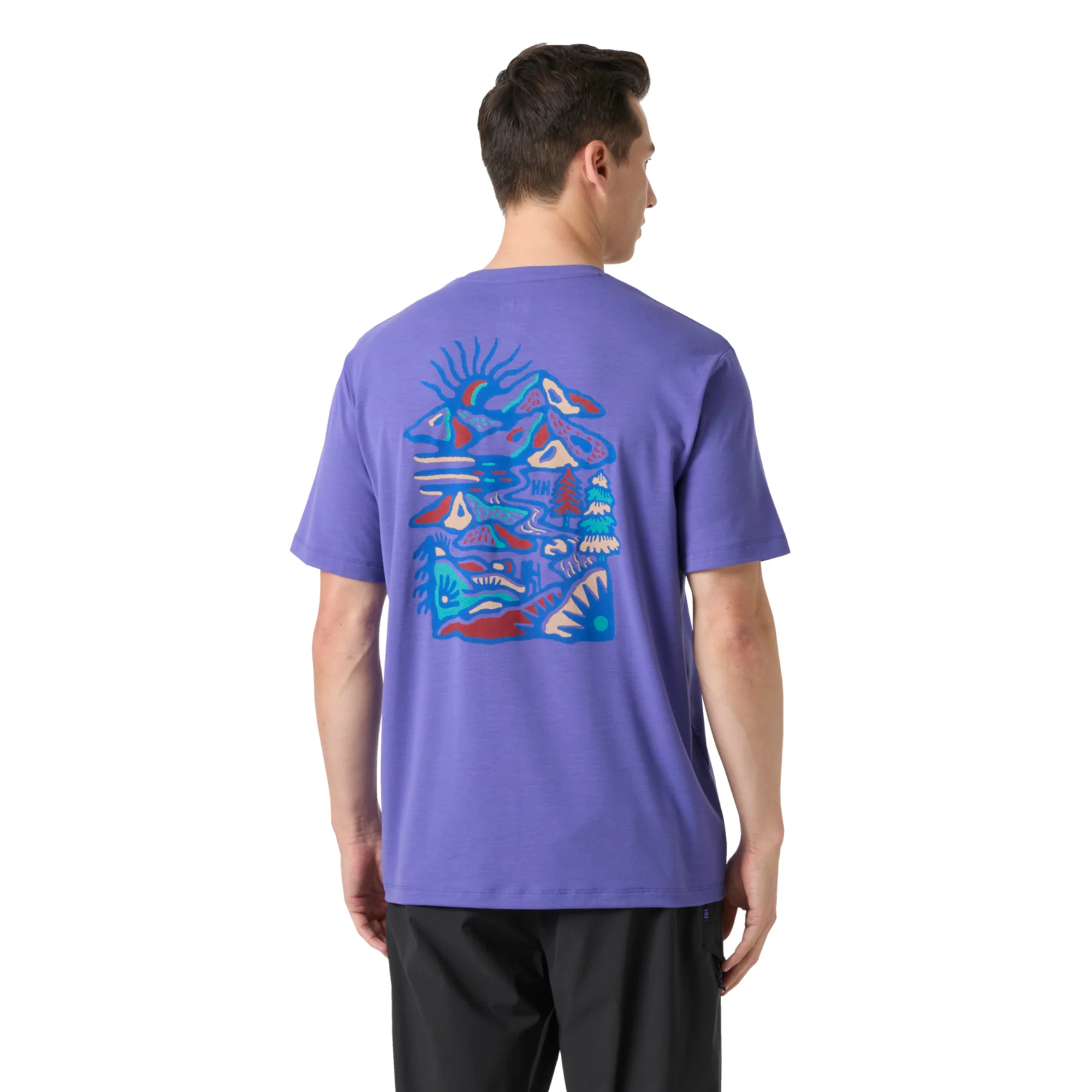 Helly Hansen Men's Skog UPF50 Recycled Graphic Short Sleeve Tee (Ultra Violet) - Image 3